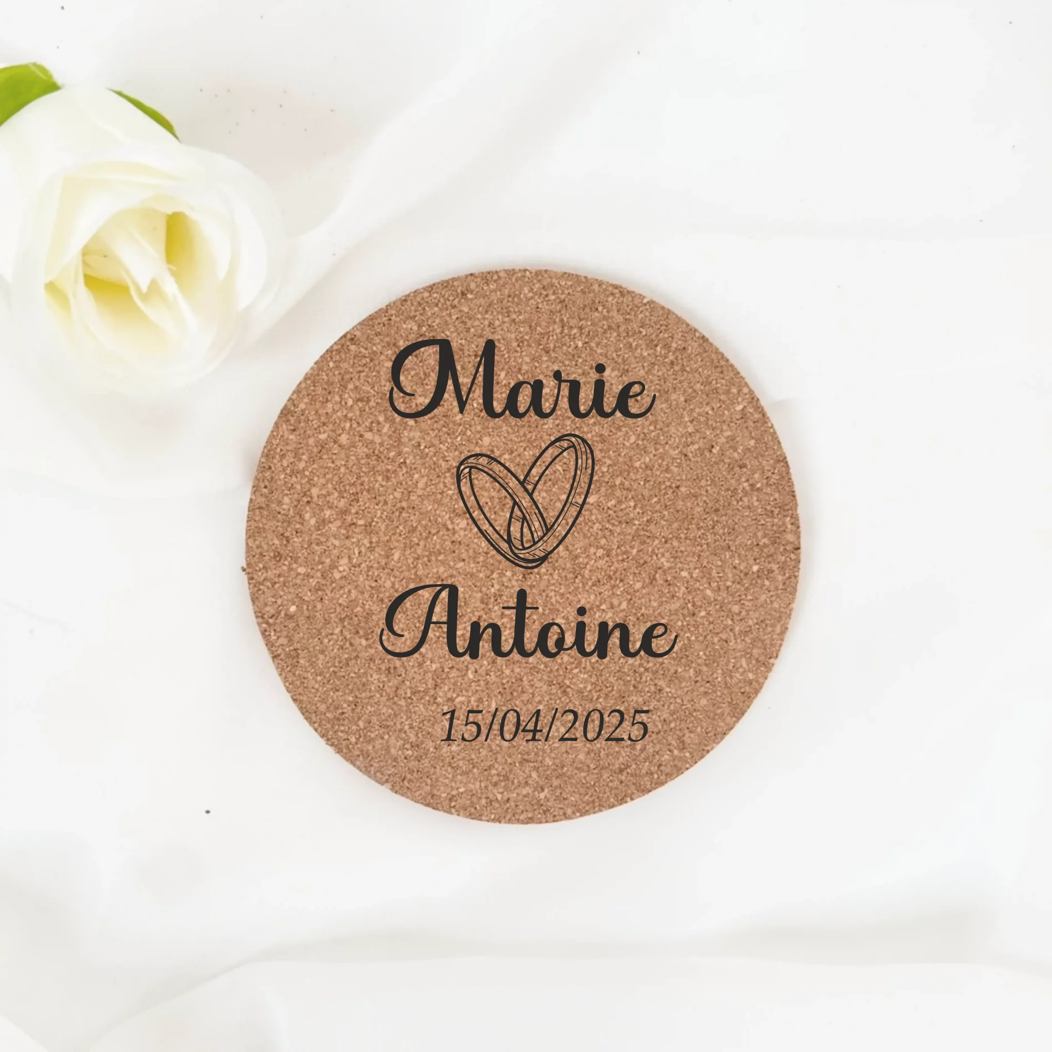 Sous-verre de mariage personnalisé cadeau