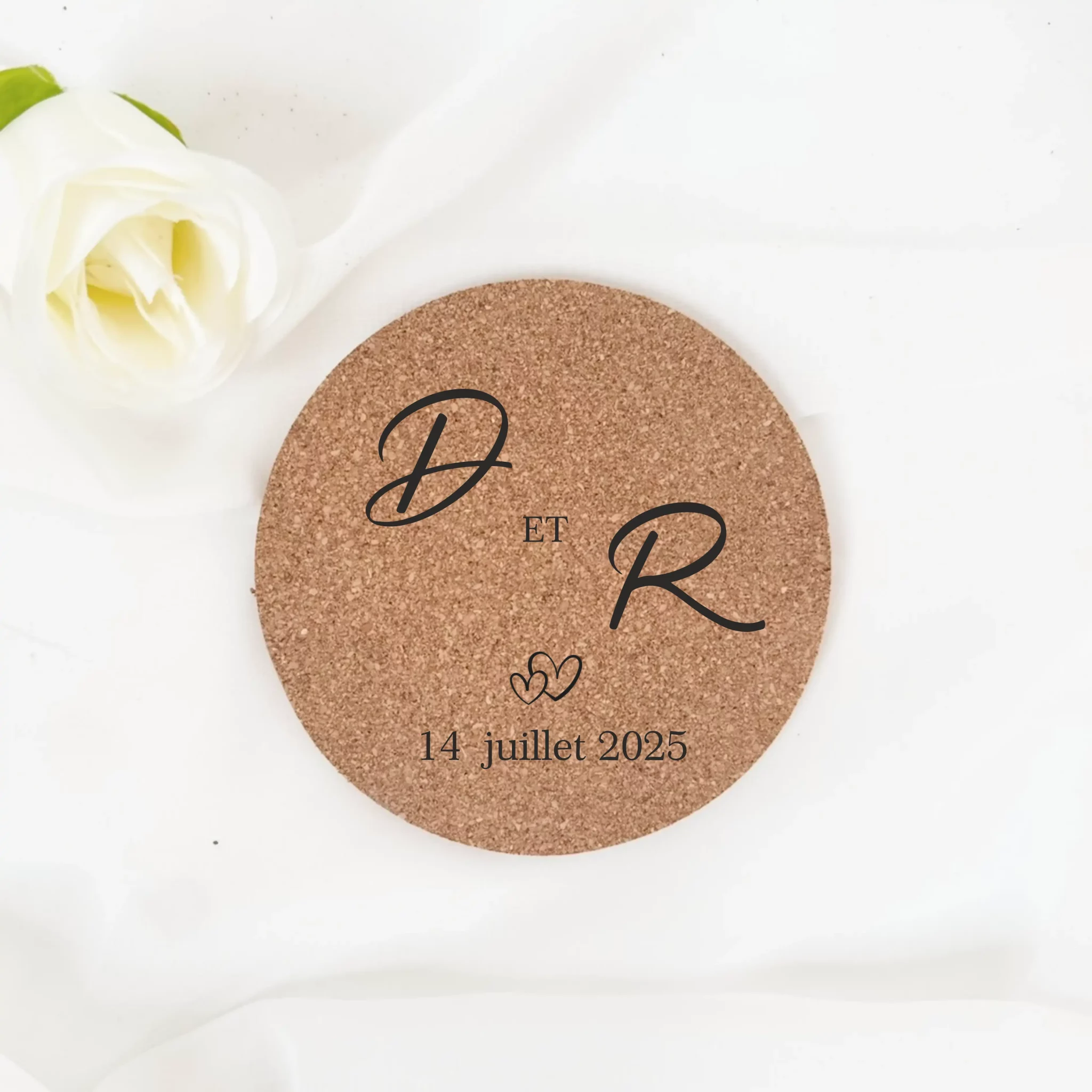 Sous-verre personnalisé mariage