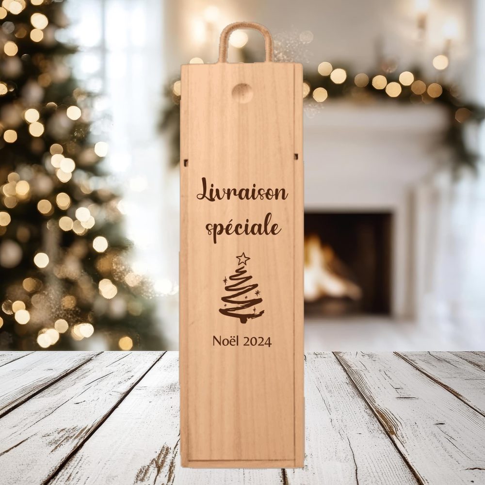 Annonce de Grossesse  Noël Coffret à Vin — Annonce de noël
