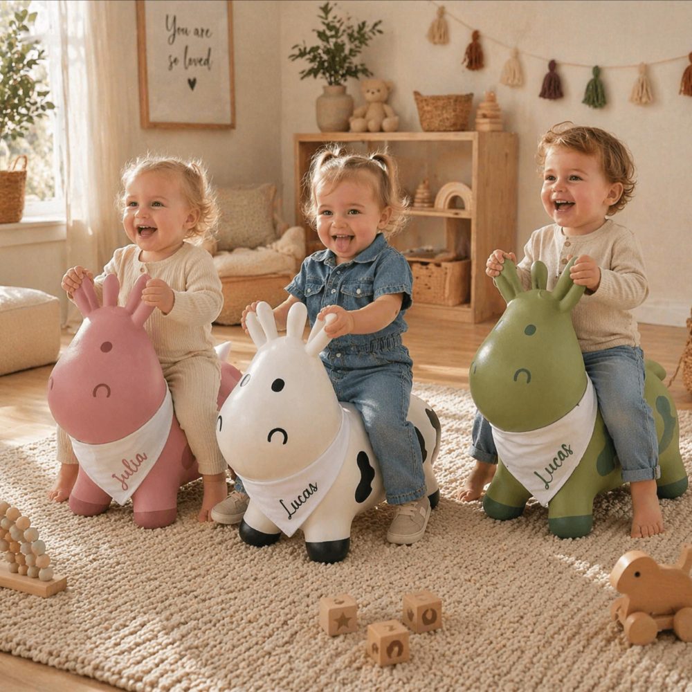 Ballon sauteur enfant personnalisé vache