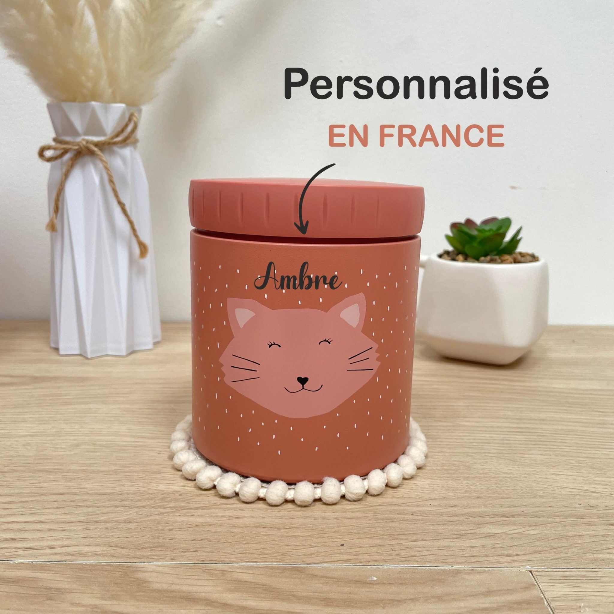Boite à goûter enfant personnalisé ludique animaux — boite à gouter prénom enfant