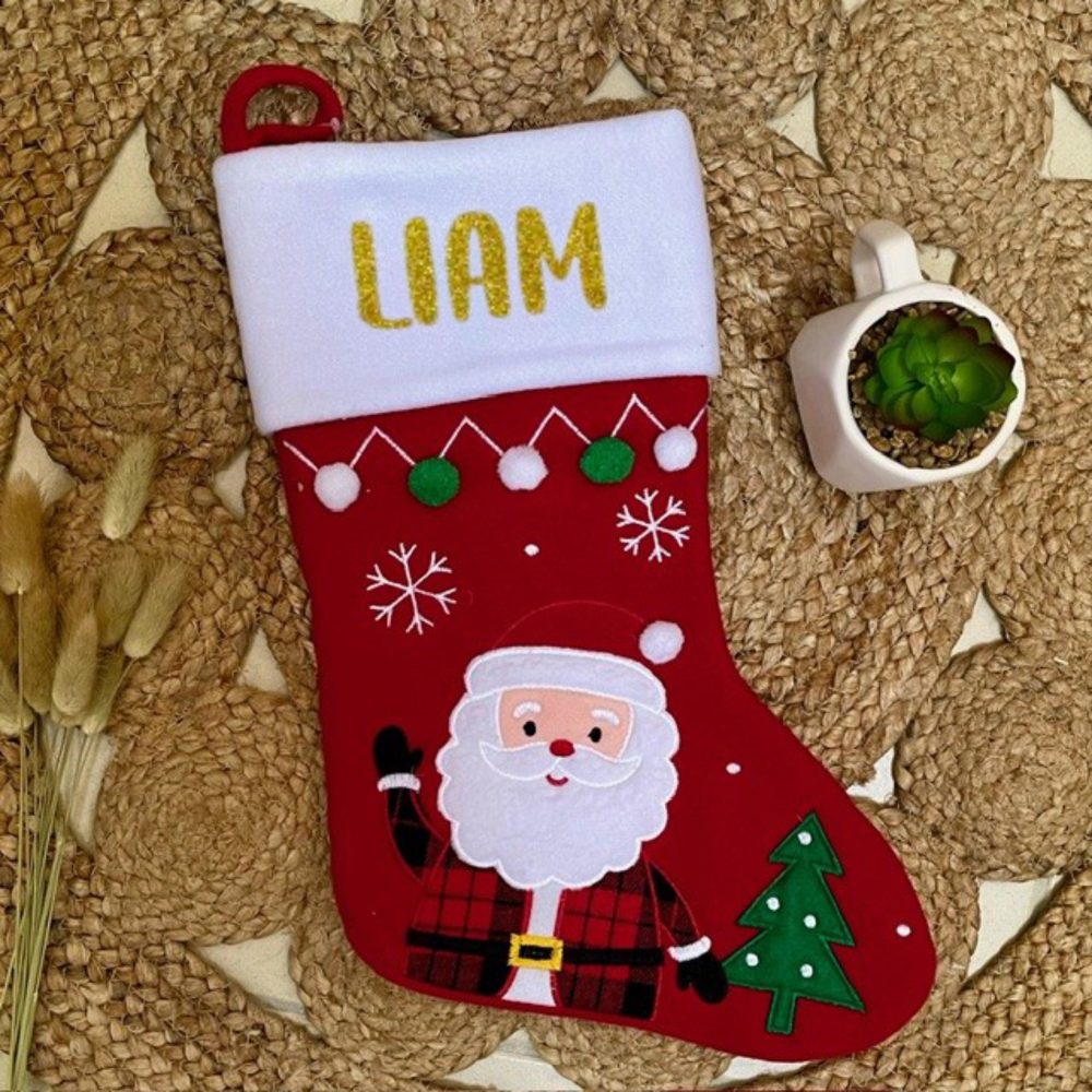 Botte noël prénom — chaussette noel personnalisé