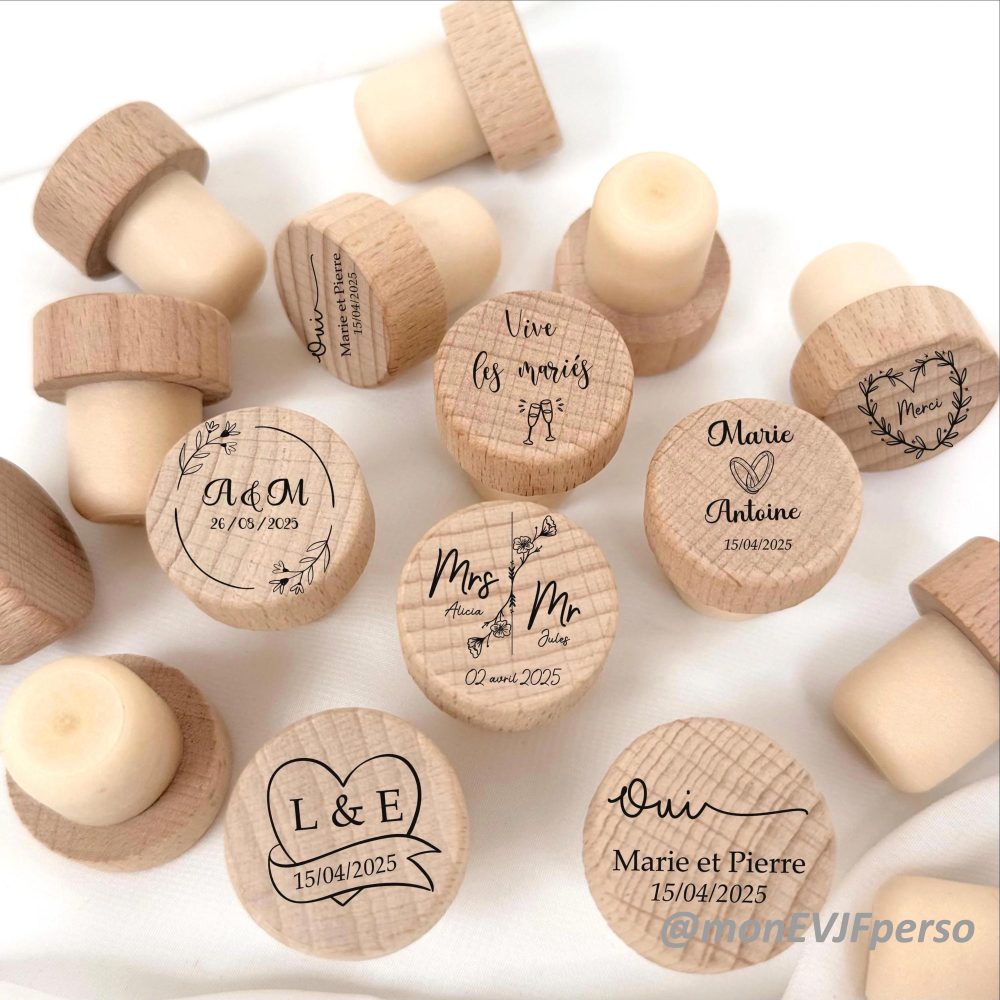 Bouchon Bouteille Personnalisé Mariage — décoration de mariage