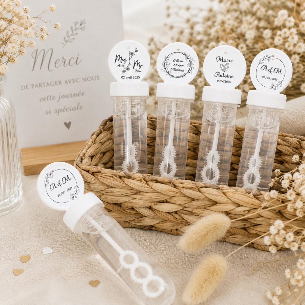 Bulles à savon personnalisées mariage