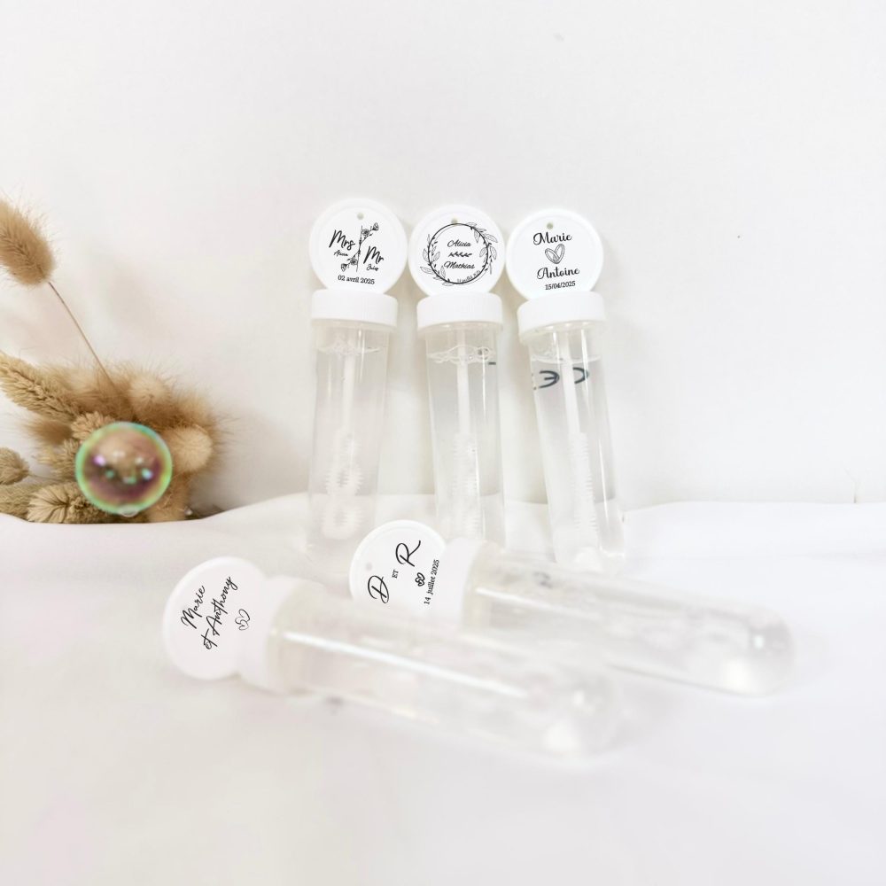 Bulles à savon personnalisées mariage — déco de mariage