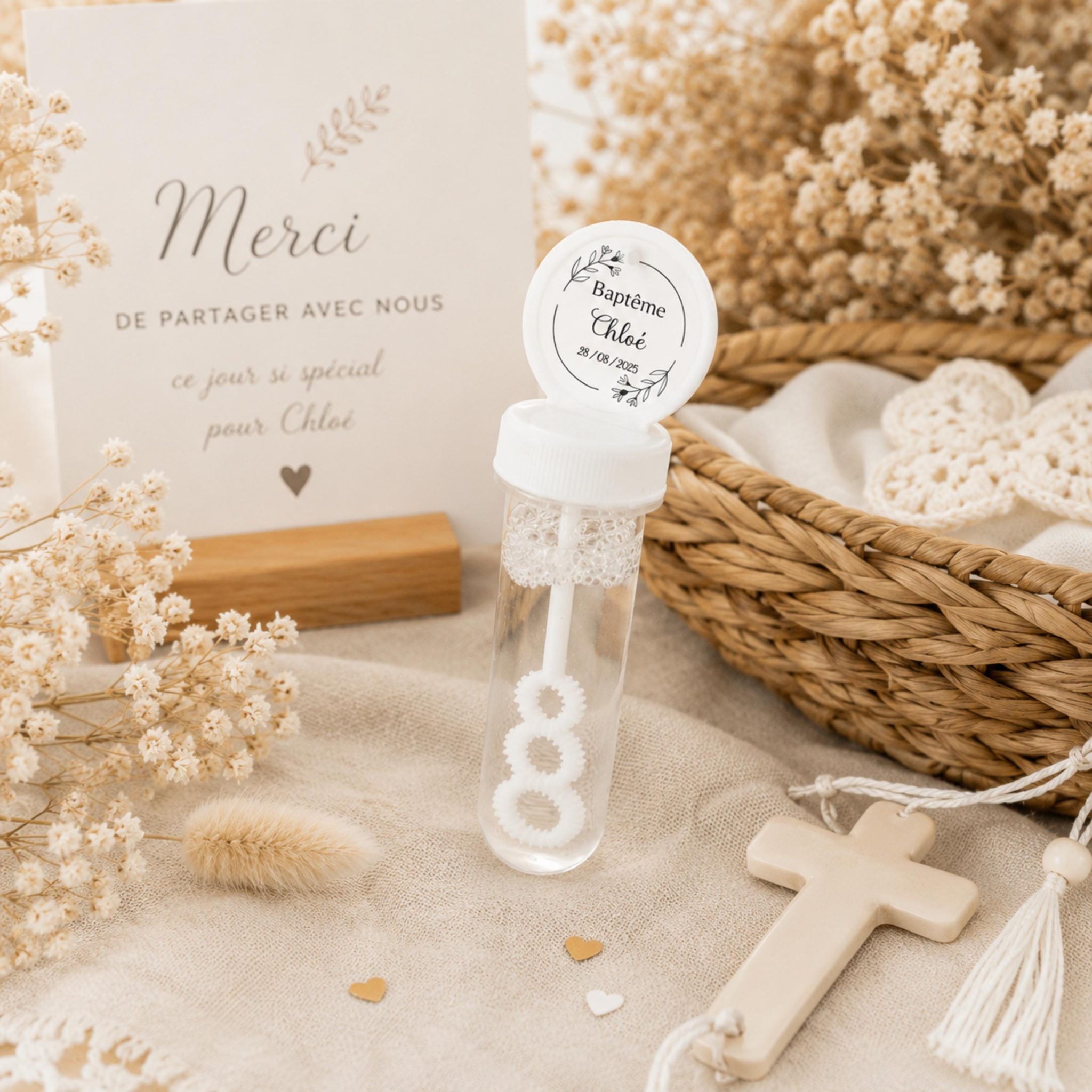 Cadeau baptême personnalisé — bulle mariage