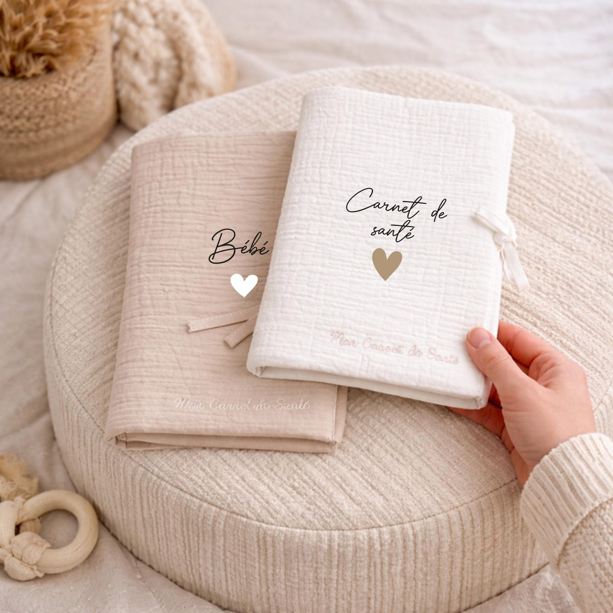 Cadeau naissance - Protège carnet enfant avec prénom