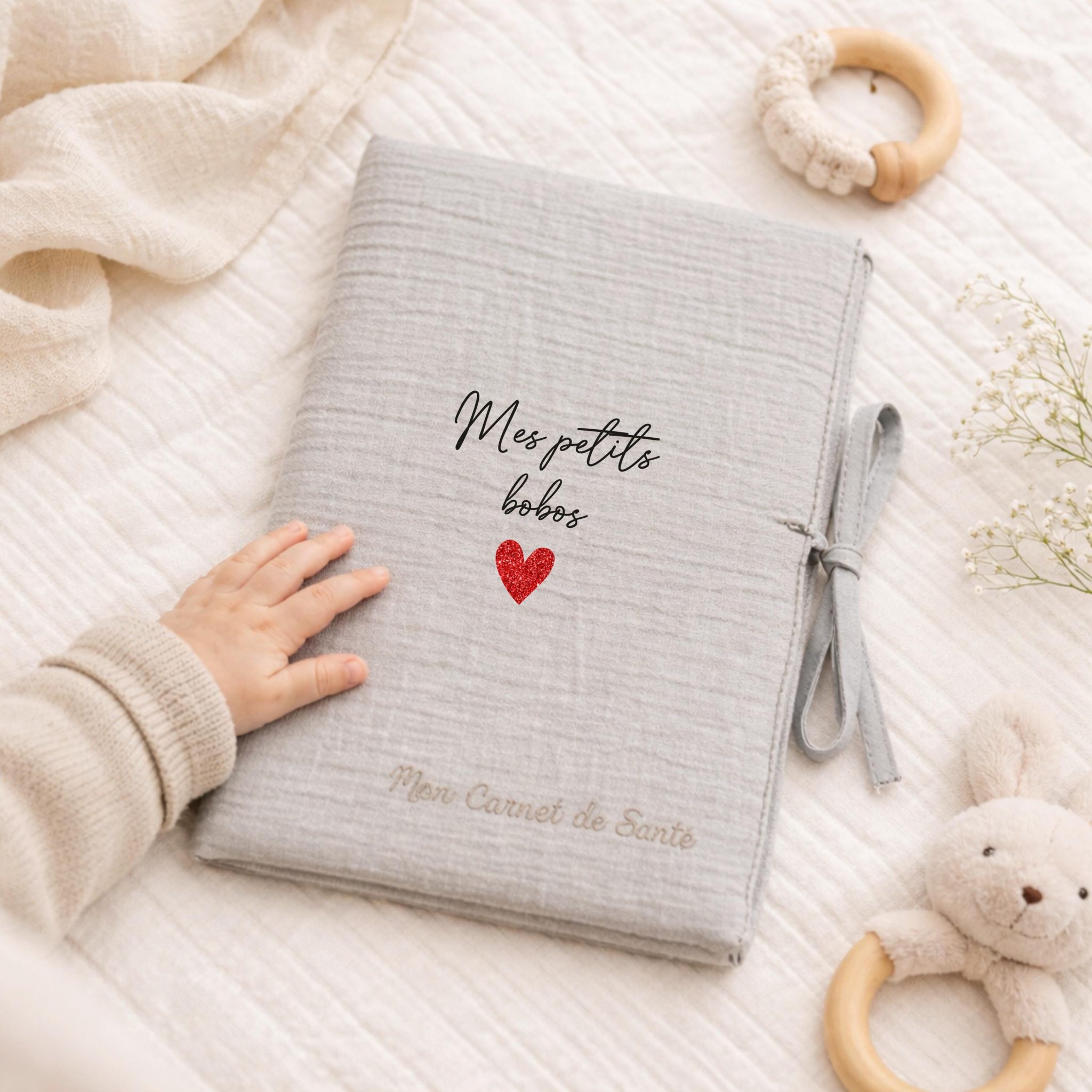 Cadeau naissance - Protège carnet enfant avec prénom — protège carnet bébé