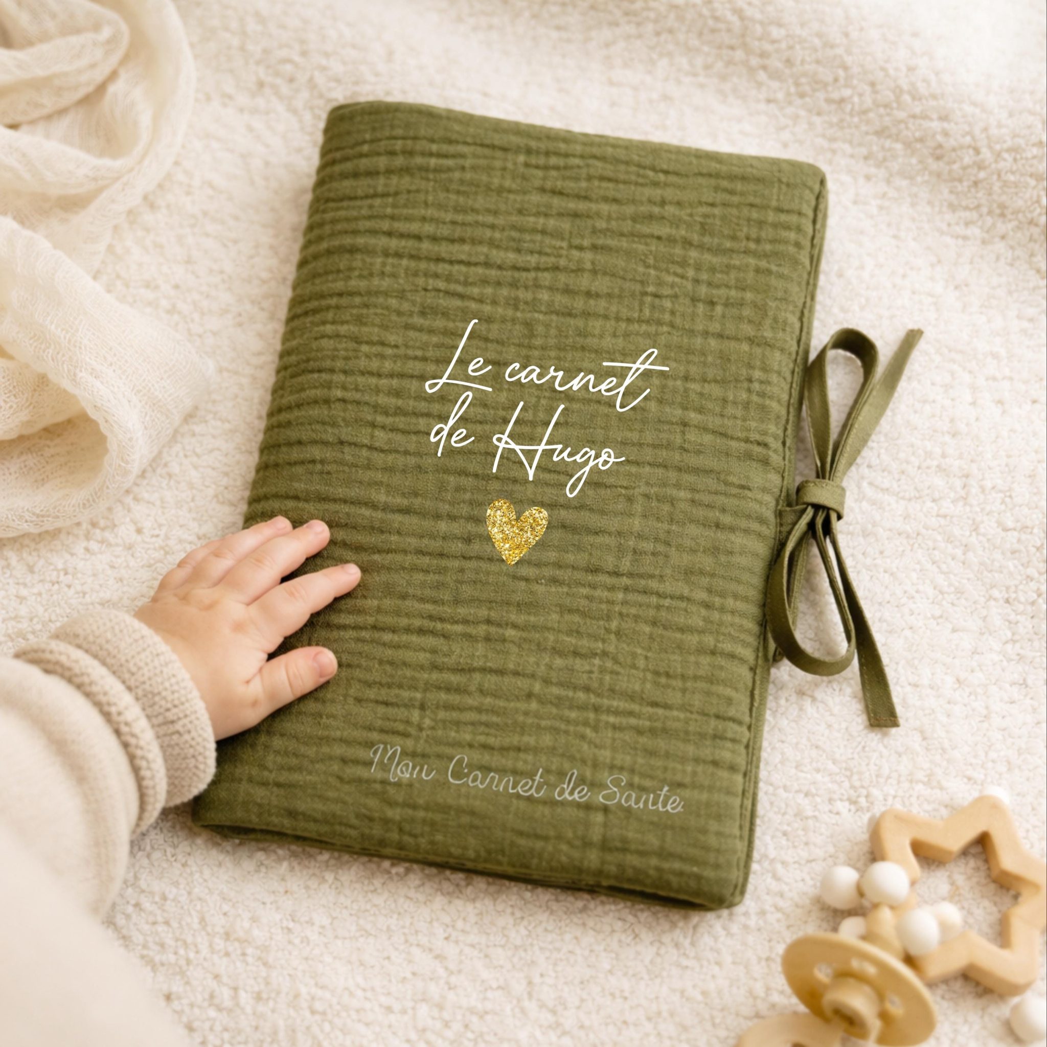 Cadeau naissance - Protège carnet enfant avec prénom — protège carnet prénom