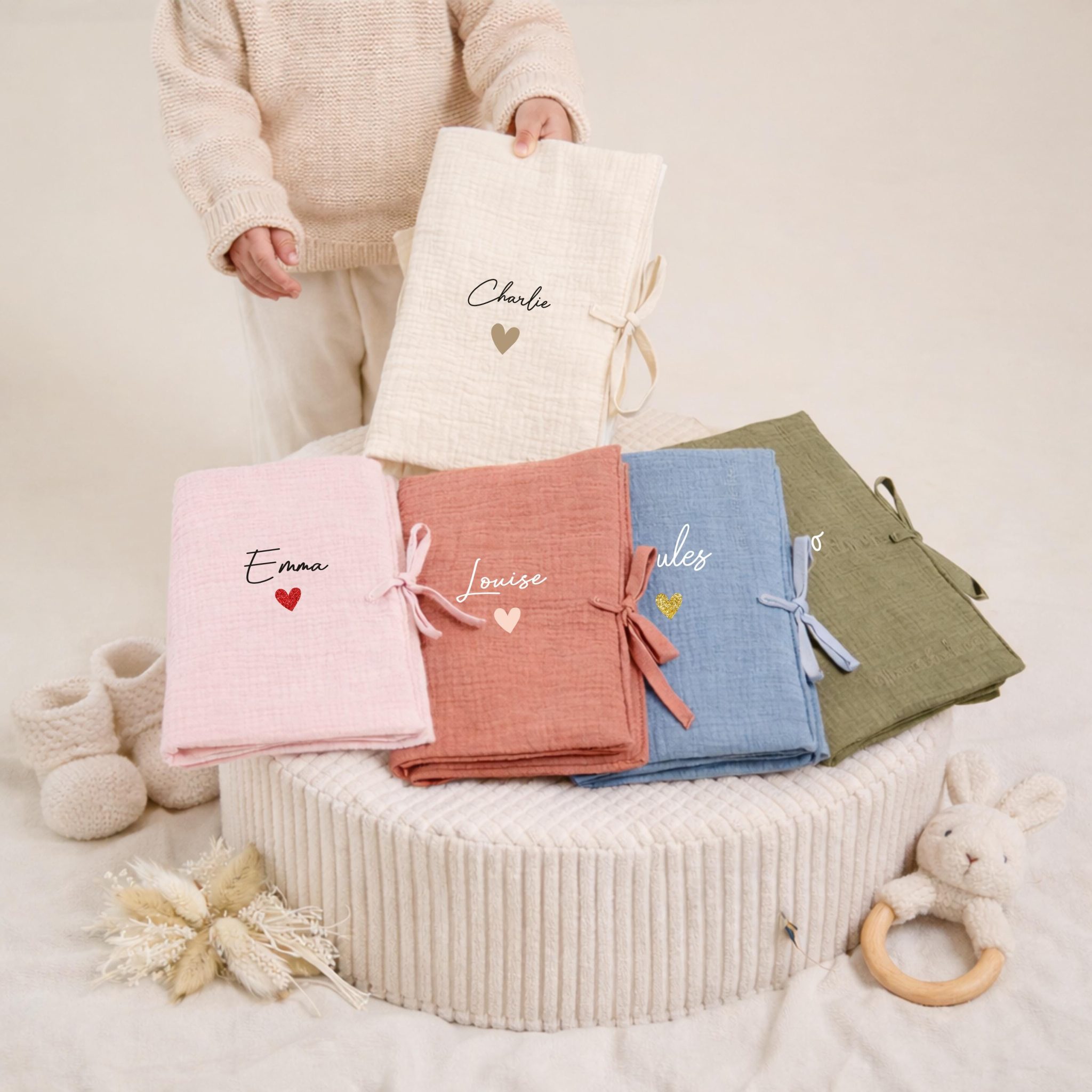 Cadeau naissance - Protège carnet enfant avec prénom — cadeau maternité