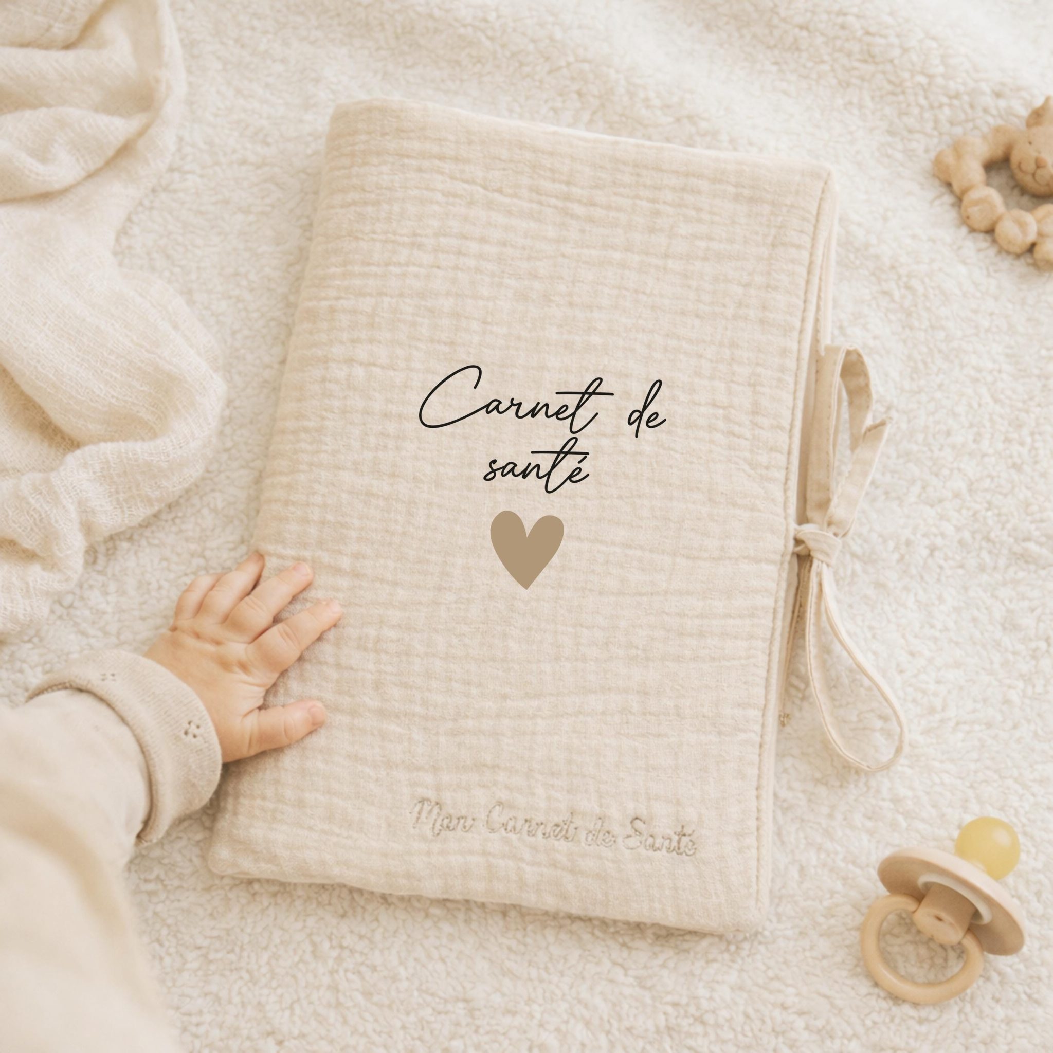 Cadeau naissance - Protège carnet enfant avec prénom — carnet santé bébé