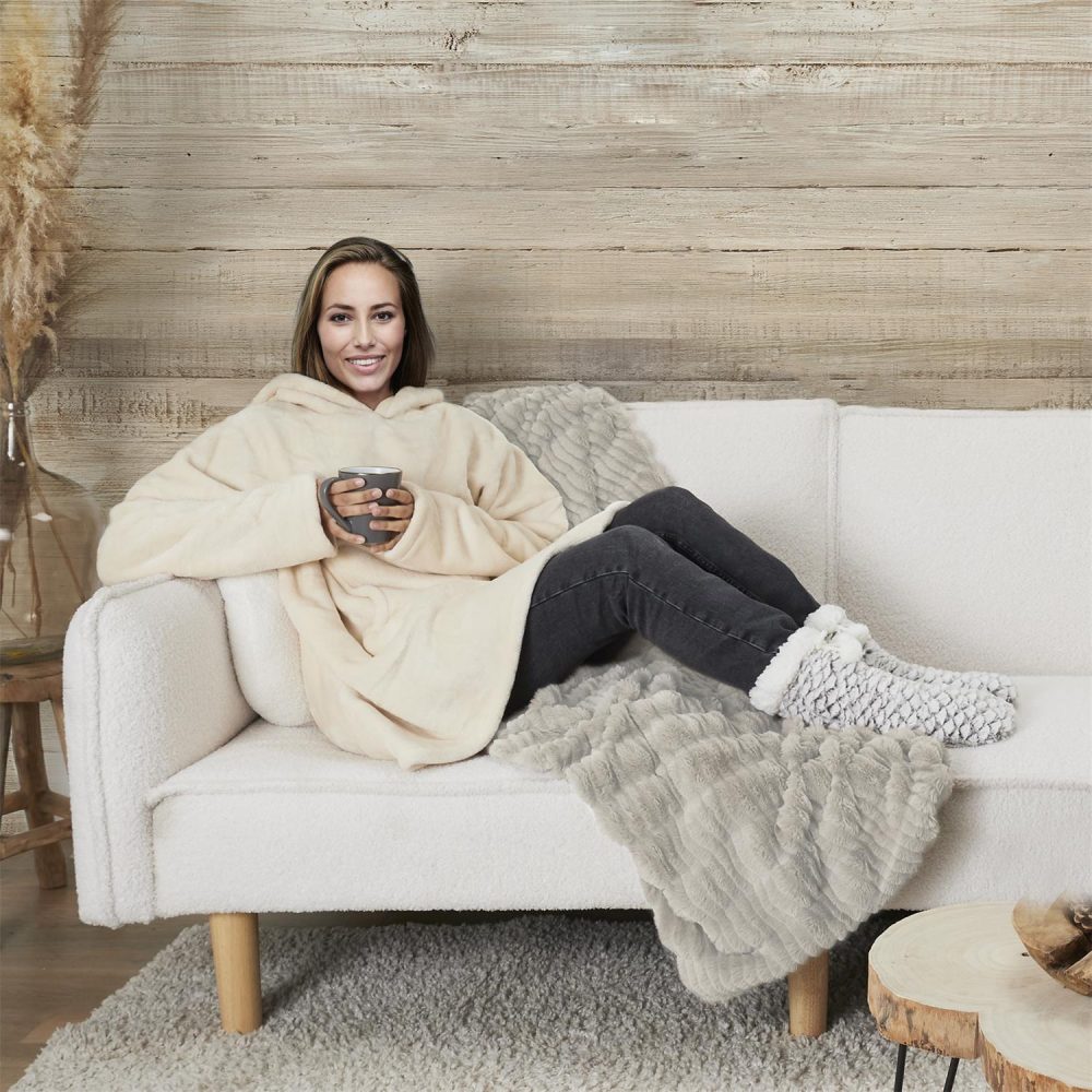 Cadeau Noël personnalisé sweat plaid épais brodé — cadeau noël papa
