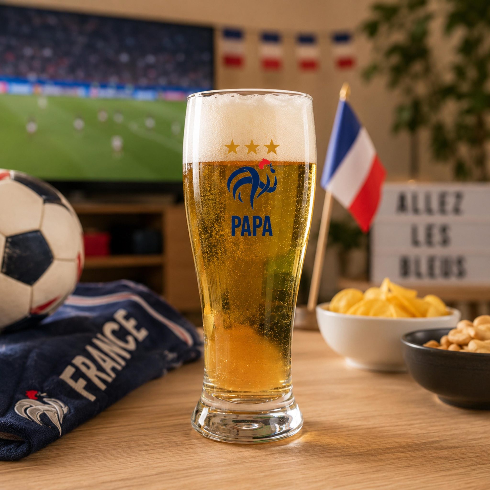 Cadeau papy football personnalisé — cadeau papa foot biere
