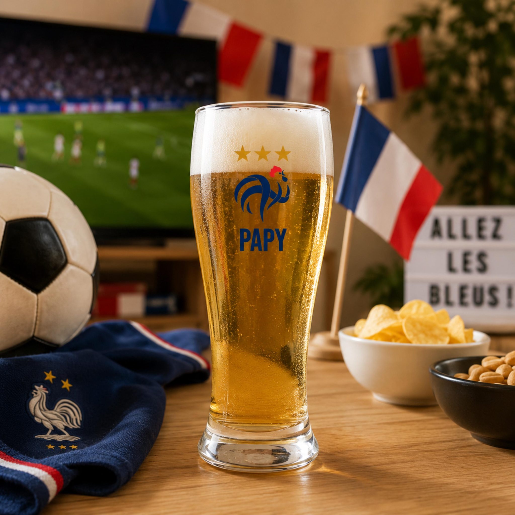 Cadeau Parrain football personnalisé — supporter équipe de france