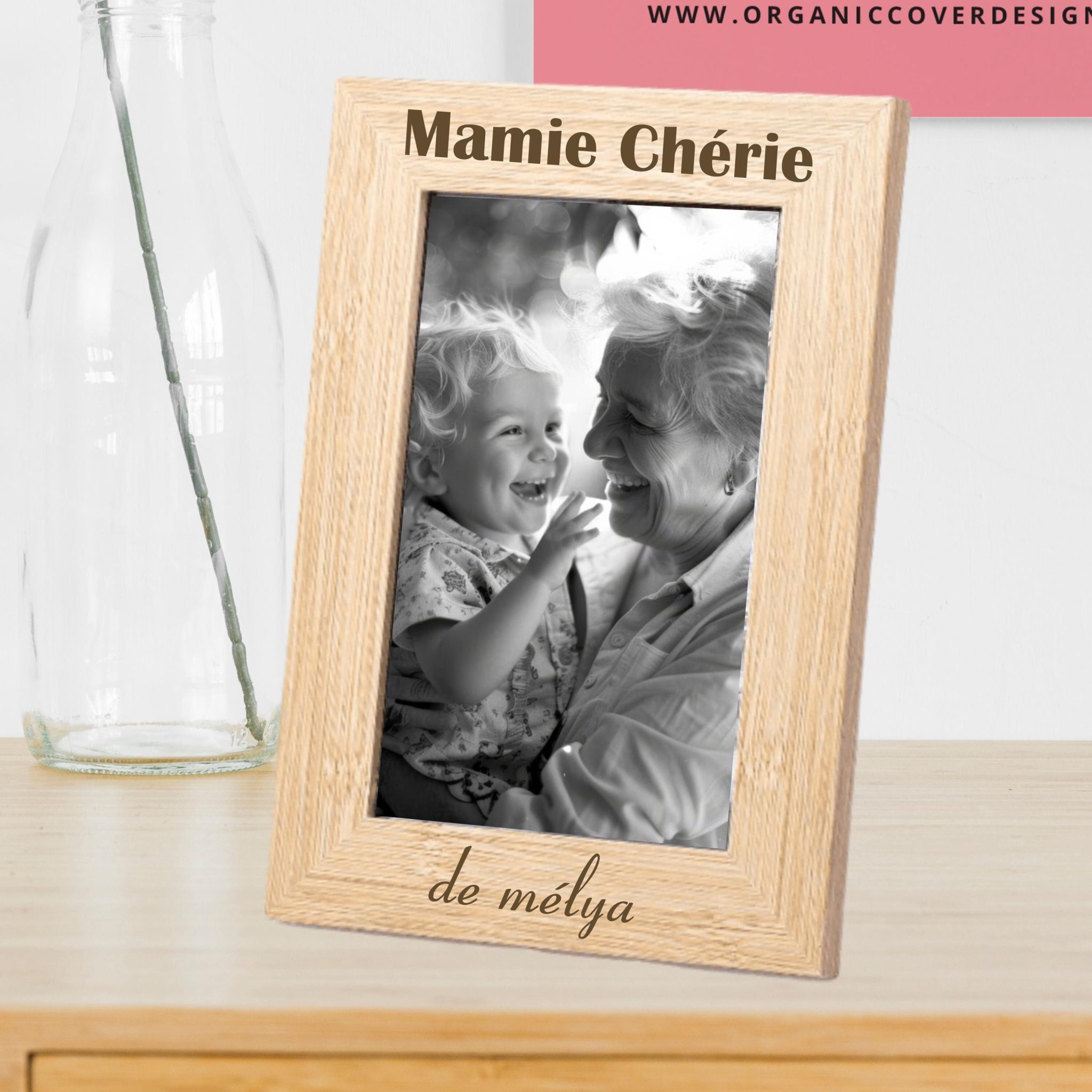 Cadre photo personnalisé Mamie chérie — anniversaire mamie cadeau