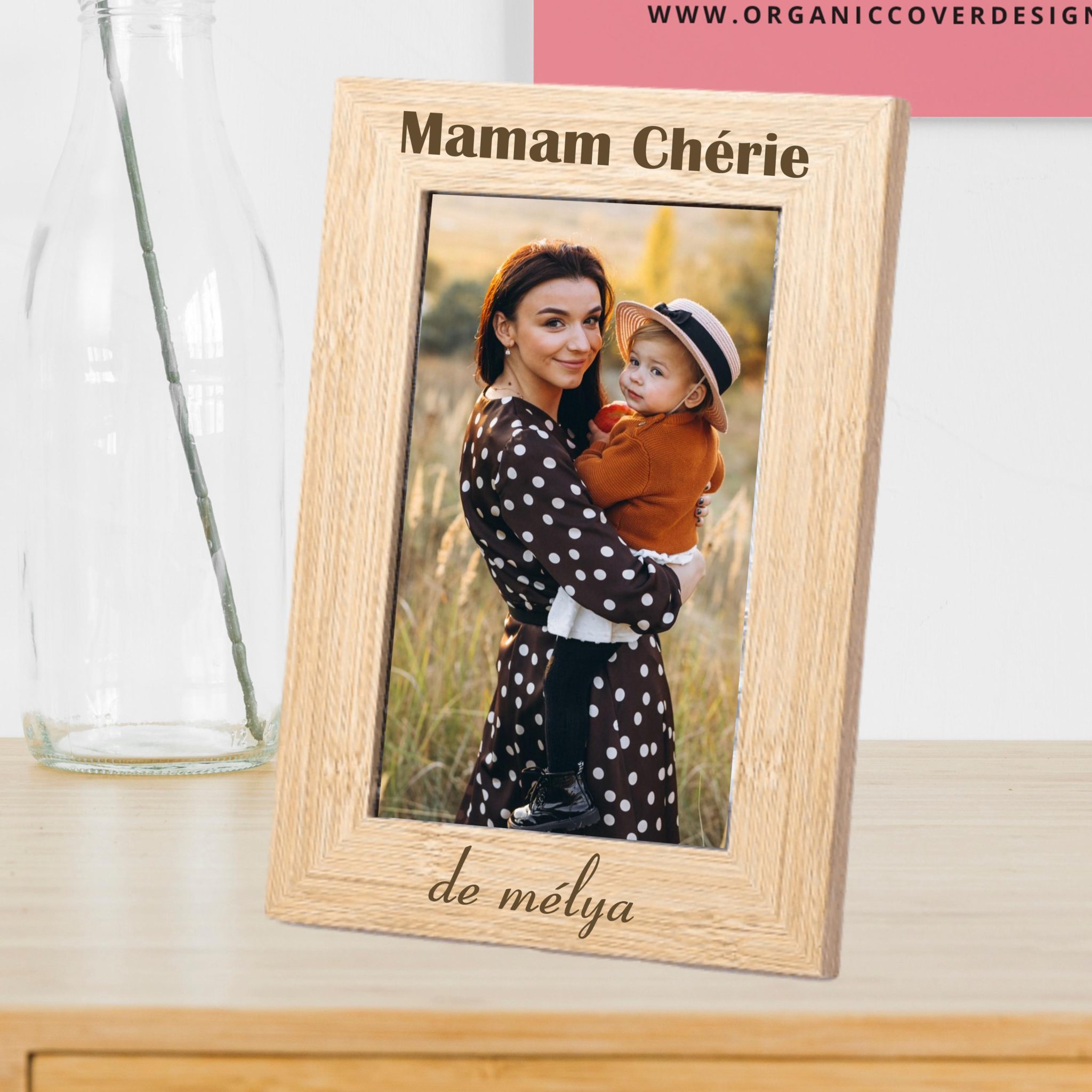 Cadre photo personnalisé Mamie chérie — cadeau mamie personnalisé