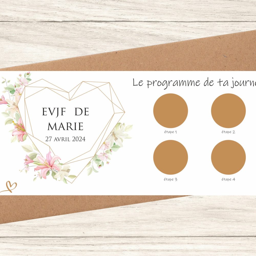 Carte à Gratter EVJF personnalisée