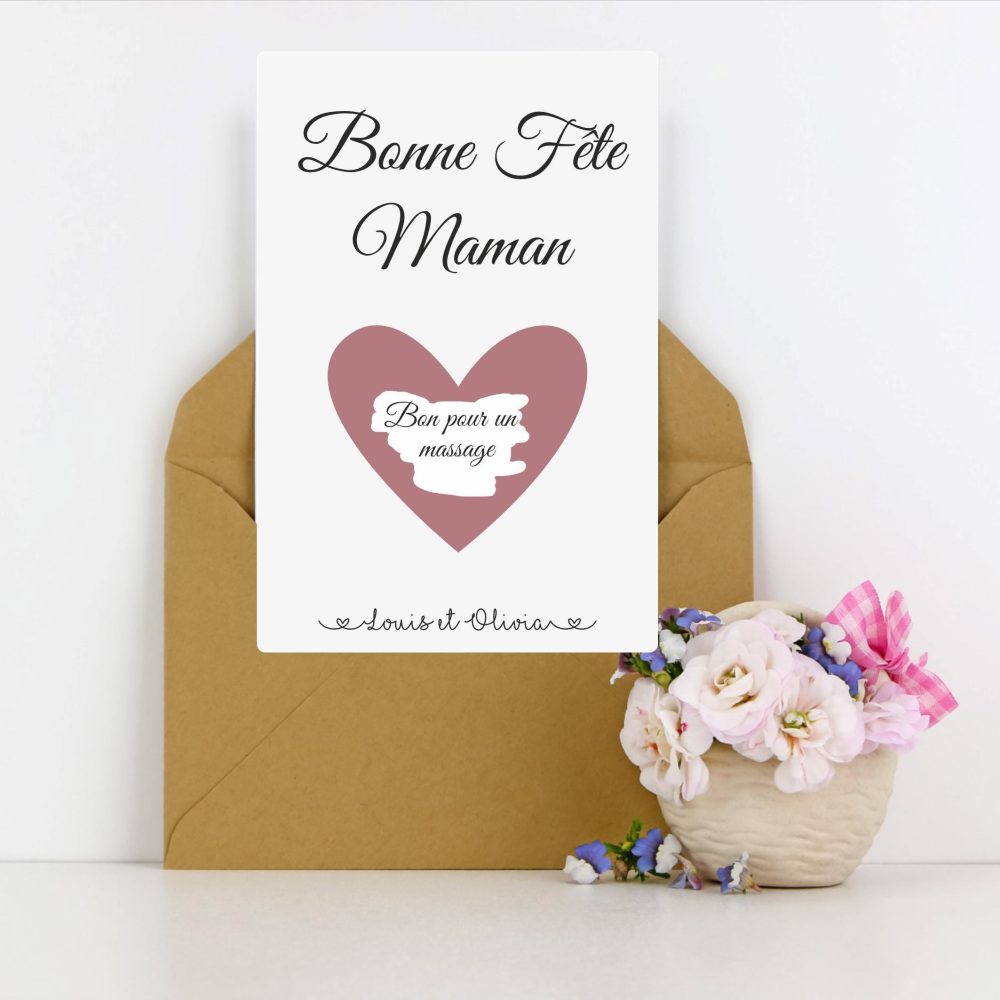Carte à gratter personnalisée maman