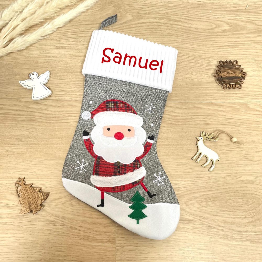 Chaussette de noël personnalisé bonhomme de neige