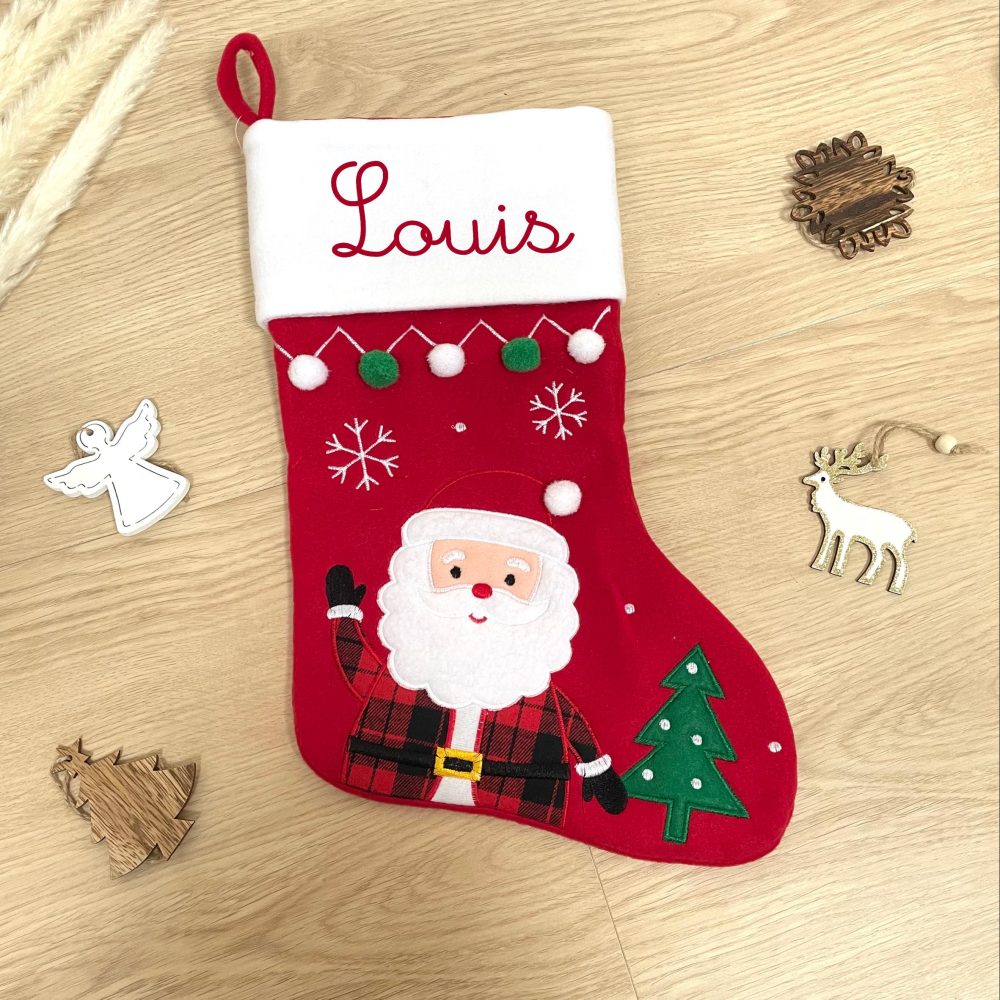 Chaussette de noël personnalisé prénom enfant — chaussette noël famille