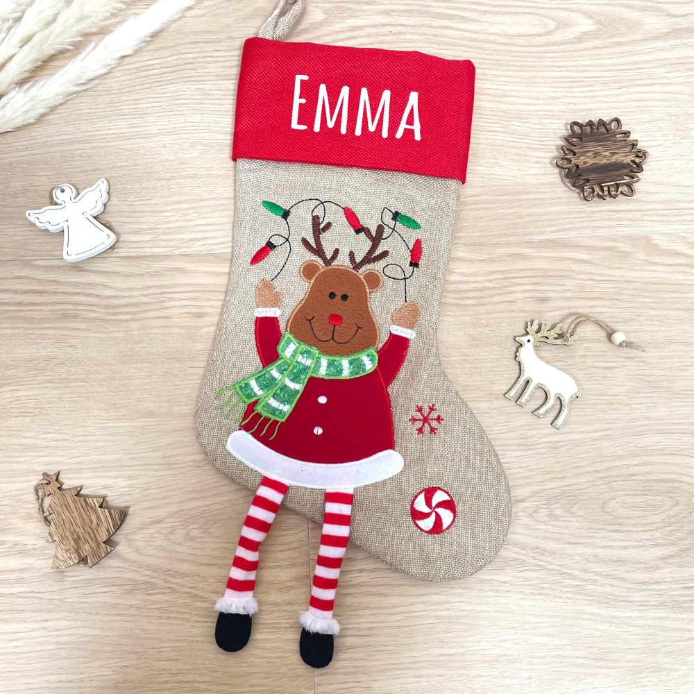 Chaussette de noël personnalisé renne