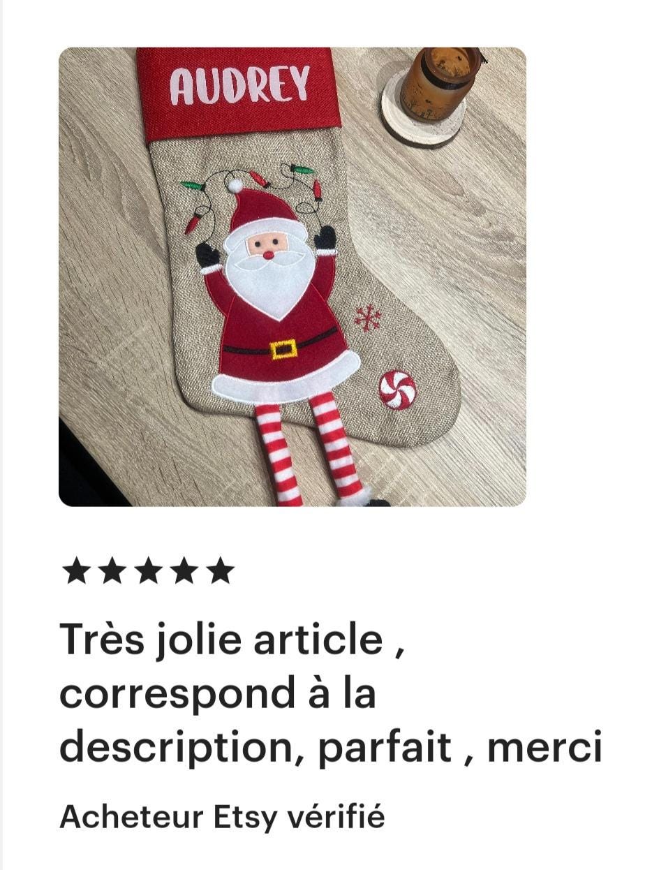 Chaussette de Noël personnalisée avec prénom — chaussettes de noel avec motif