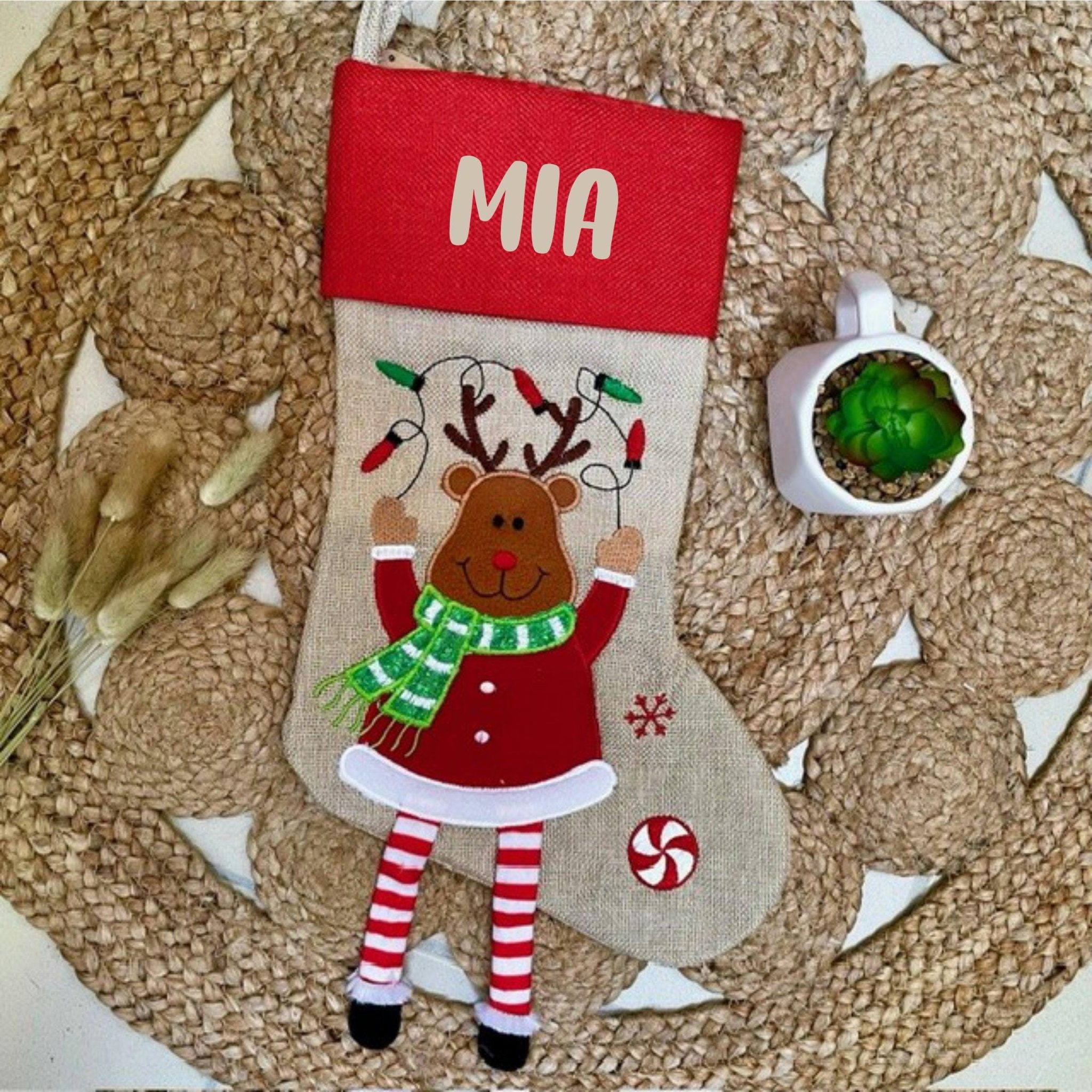 Chaussette de Noël personnalisée avec prénom — Cadeau noël