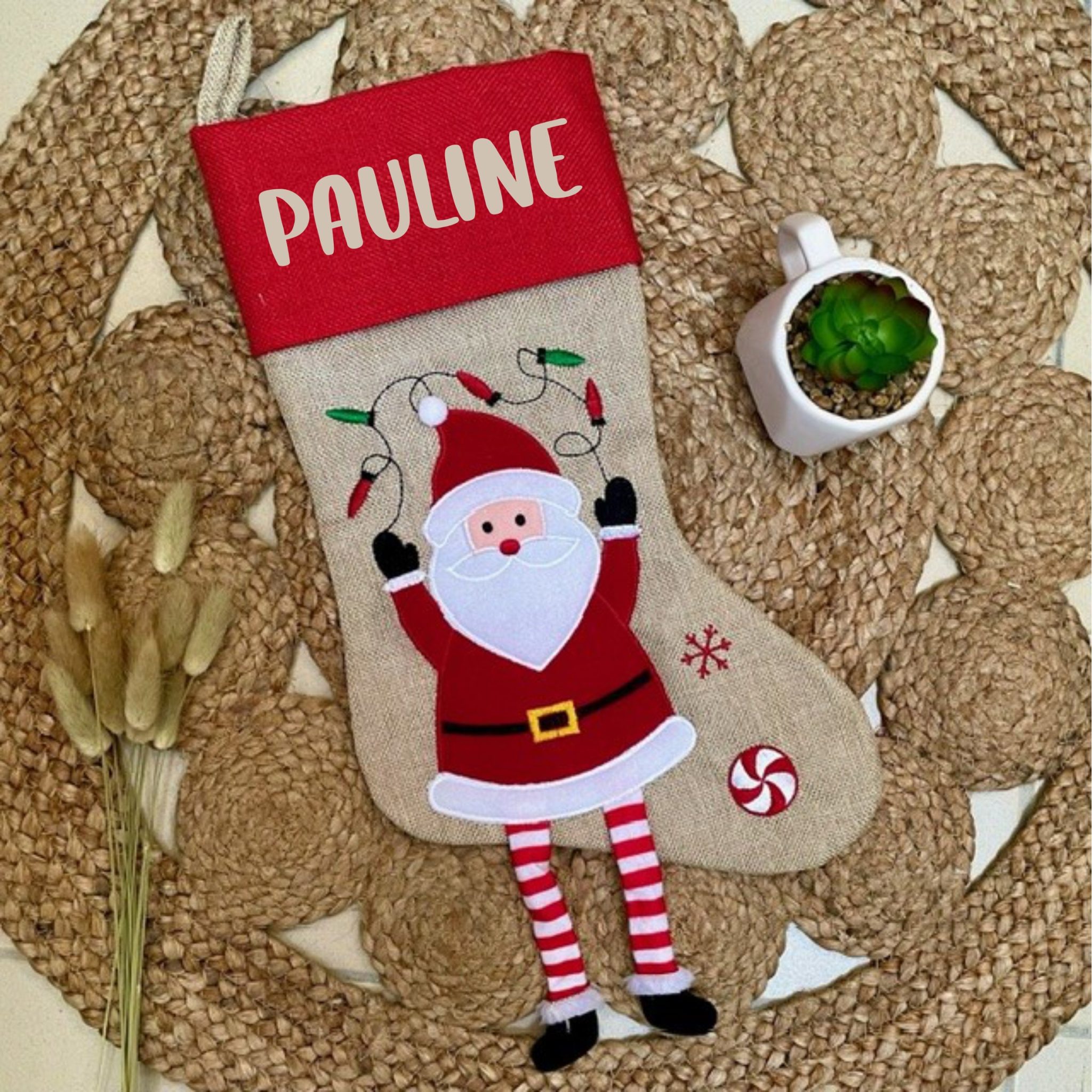 Chaussette de Noël personnalisée avec prénom — chaussette de noël enfant