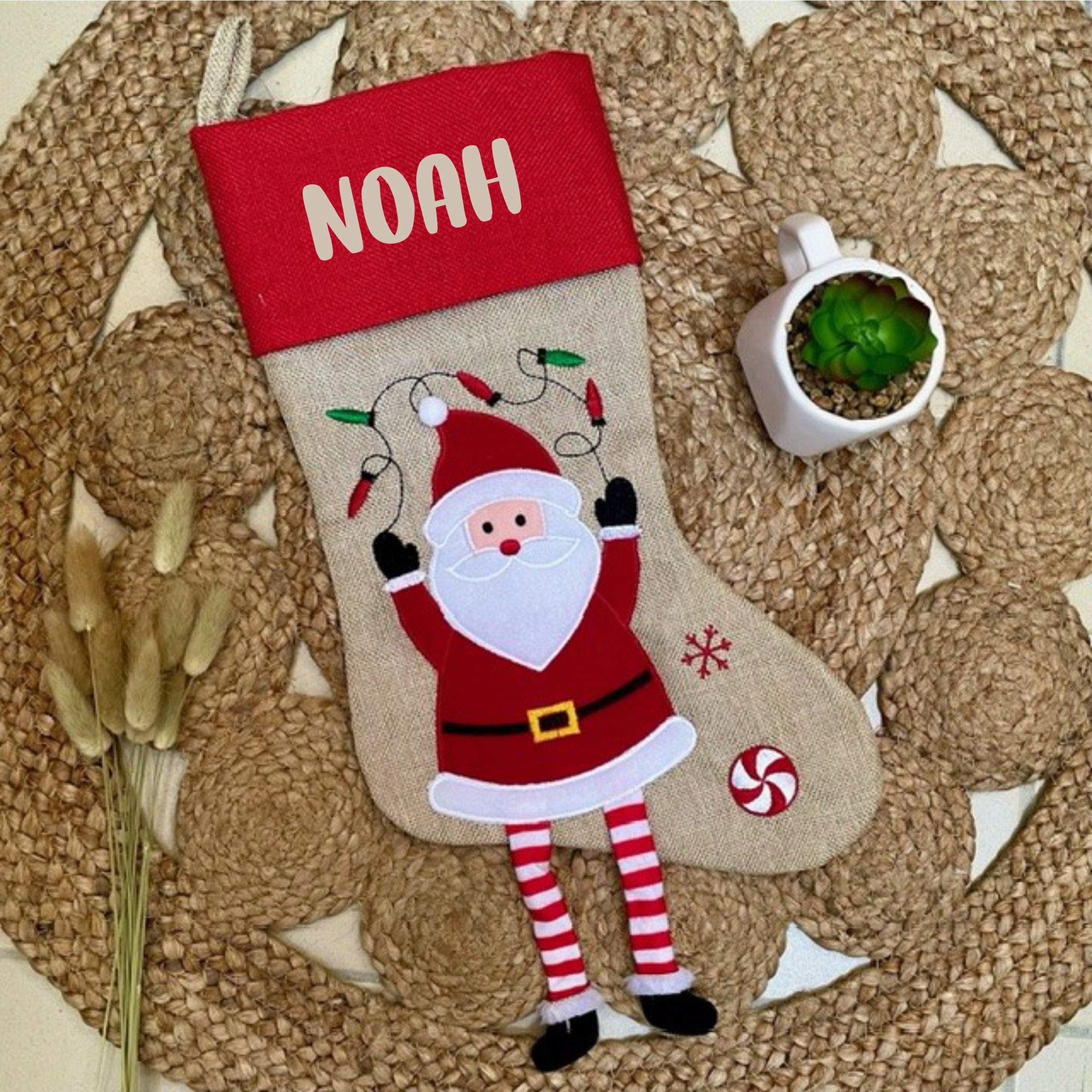 Chaussette de Noël personnalisée avec prénom — chaussette noël