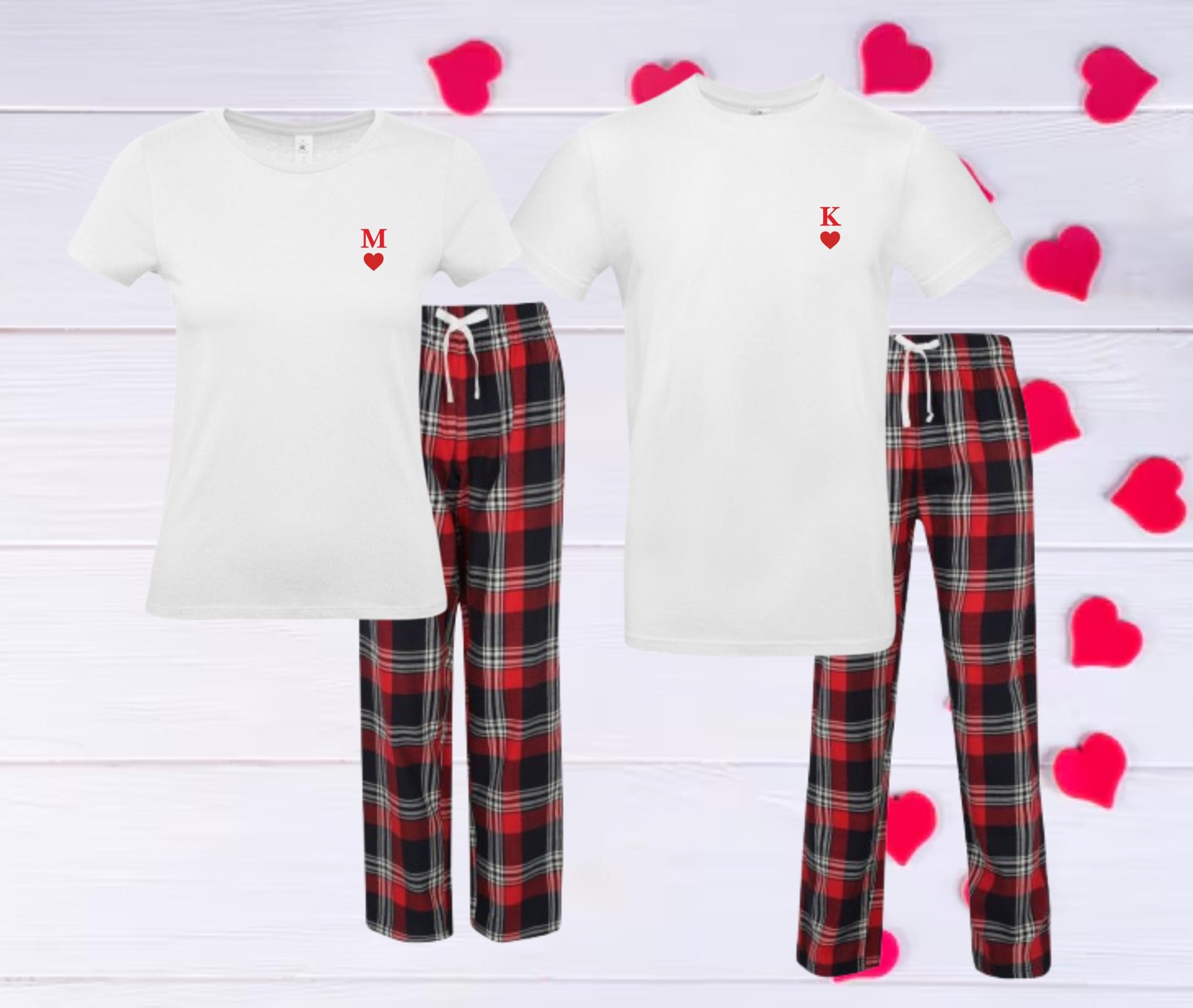 Ensemble pyjama personnalisé pour la Saint-Valentin — custom couple pajama