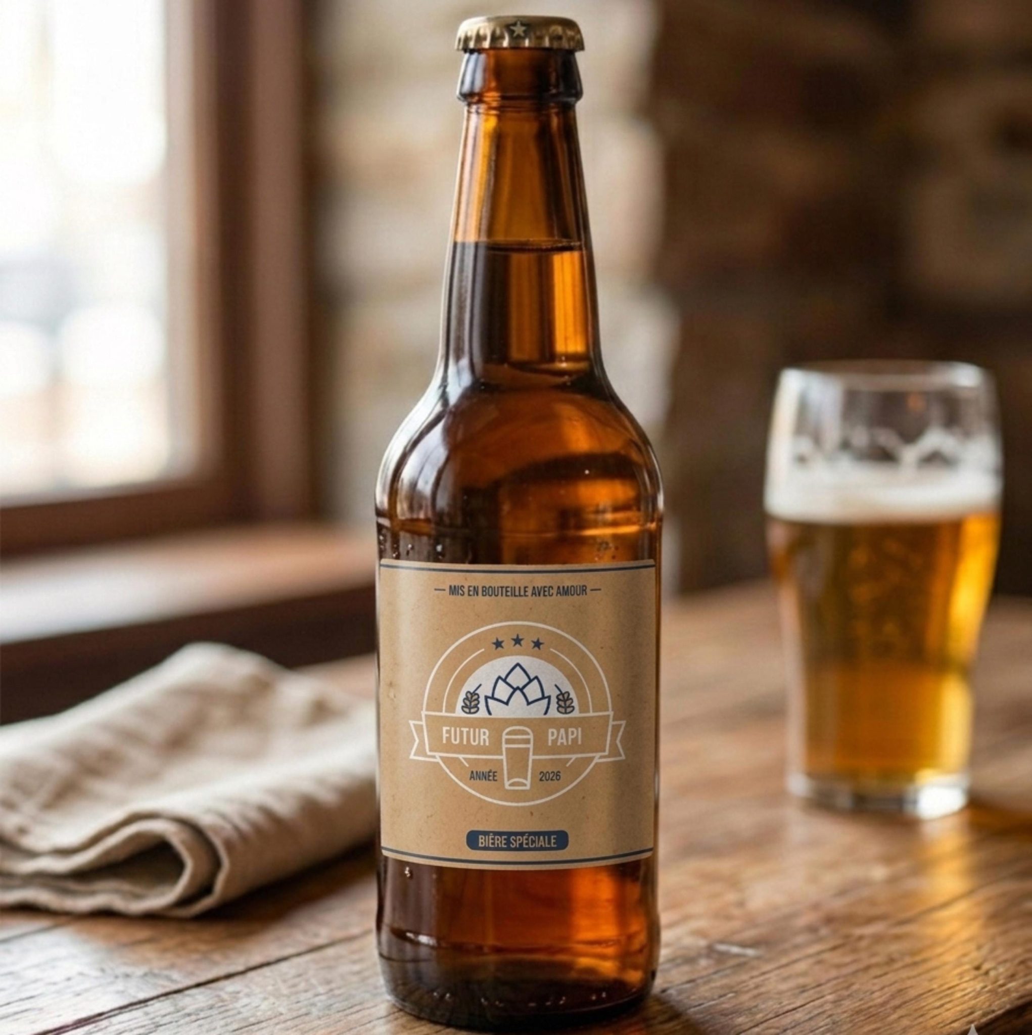 Etiquette Annonce Grossesse Bouteille Bière — annonce grossesse