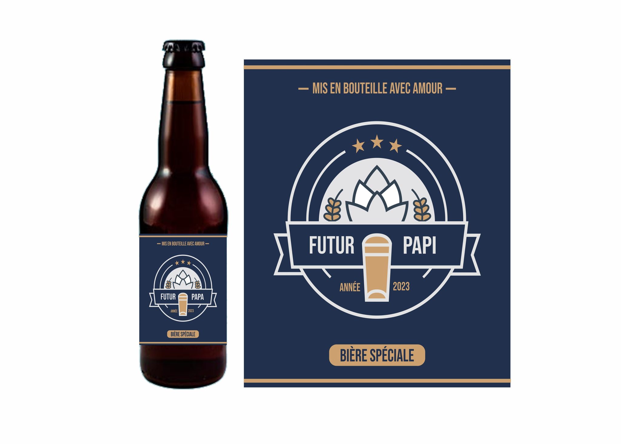 Etiquette Annonce Grossesse Bouteille Bière — demande parrain marraine