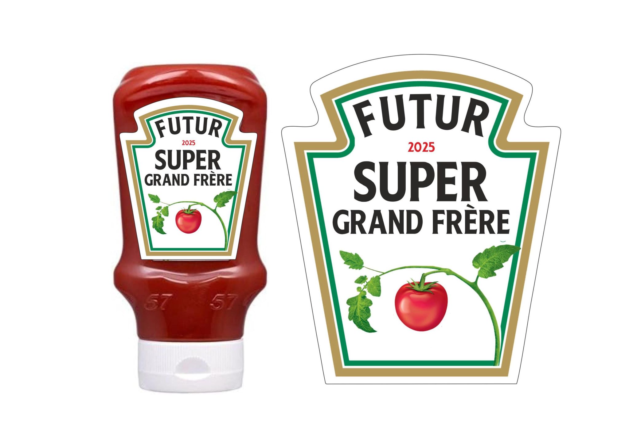 Étiquette bouteille ketchup personnalisée — annonce amusante grossesse