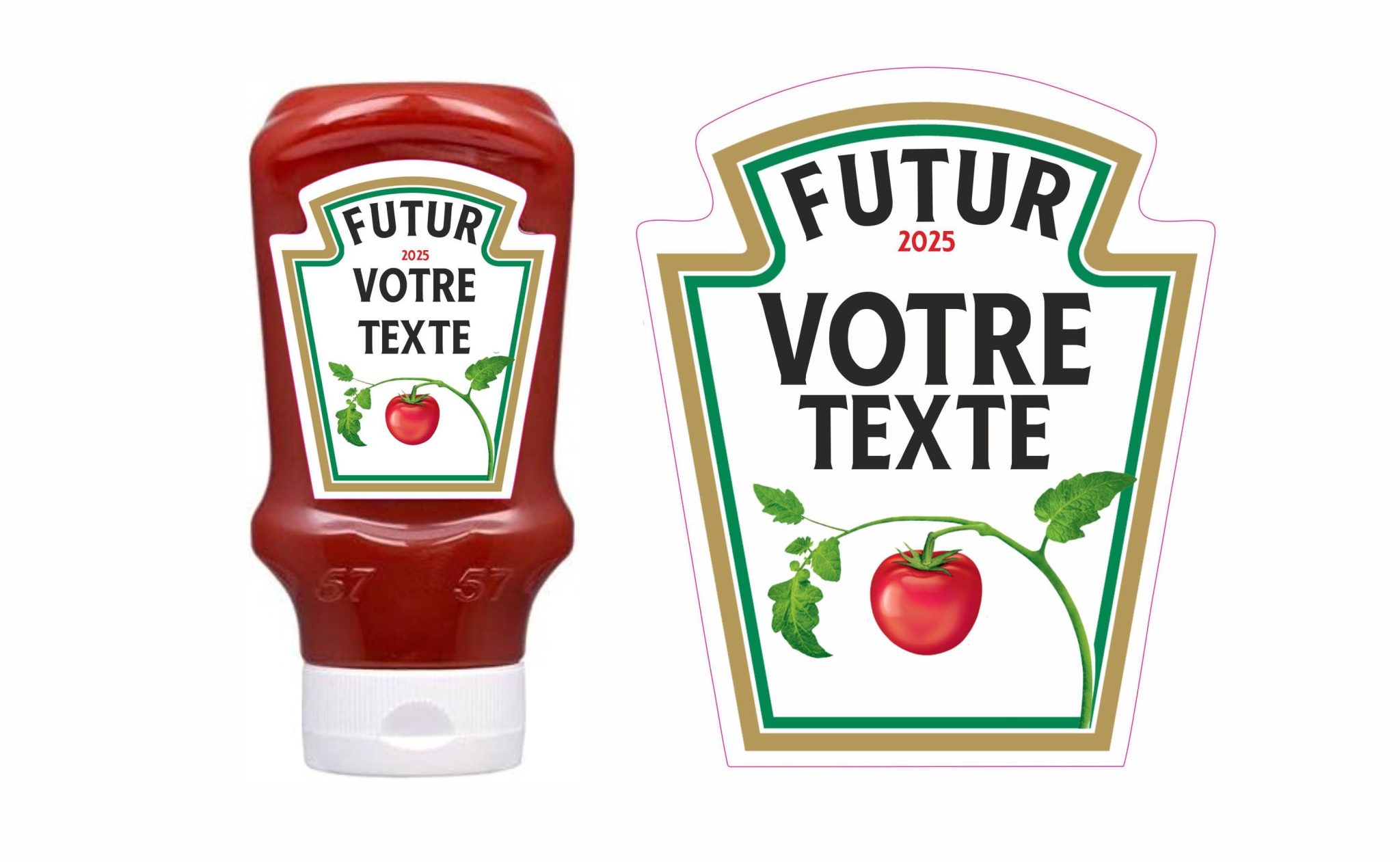 Étiquette bouteille ketchup personnalisée — étiquette grossesse