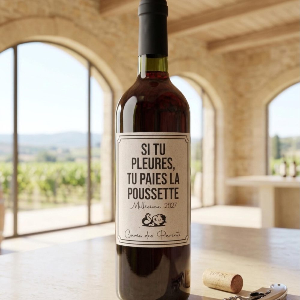 Etiquette bouteille pour annonce grossesse 2027