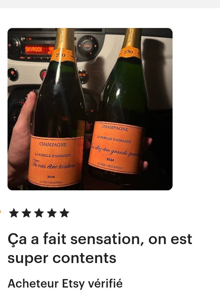 Etiquette de champagne — Nous allons nous marier