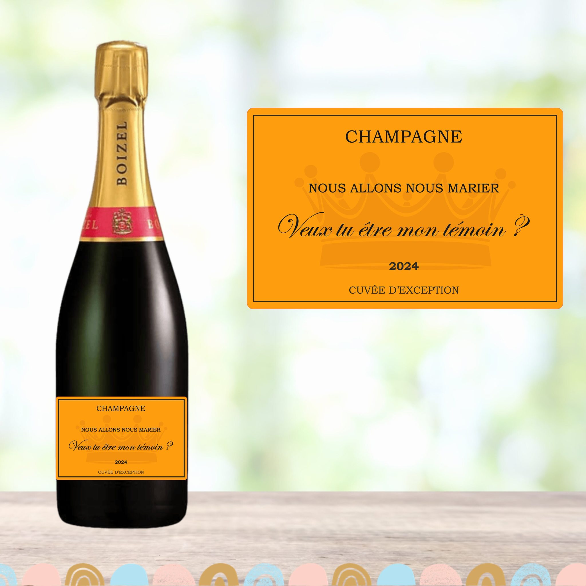 Etiquette de champagne — Annonce mariage