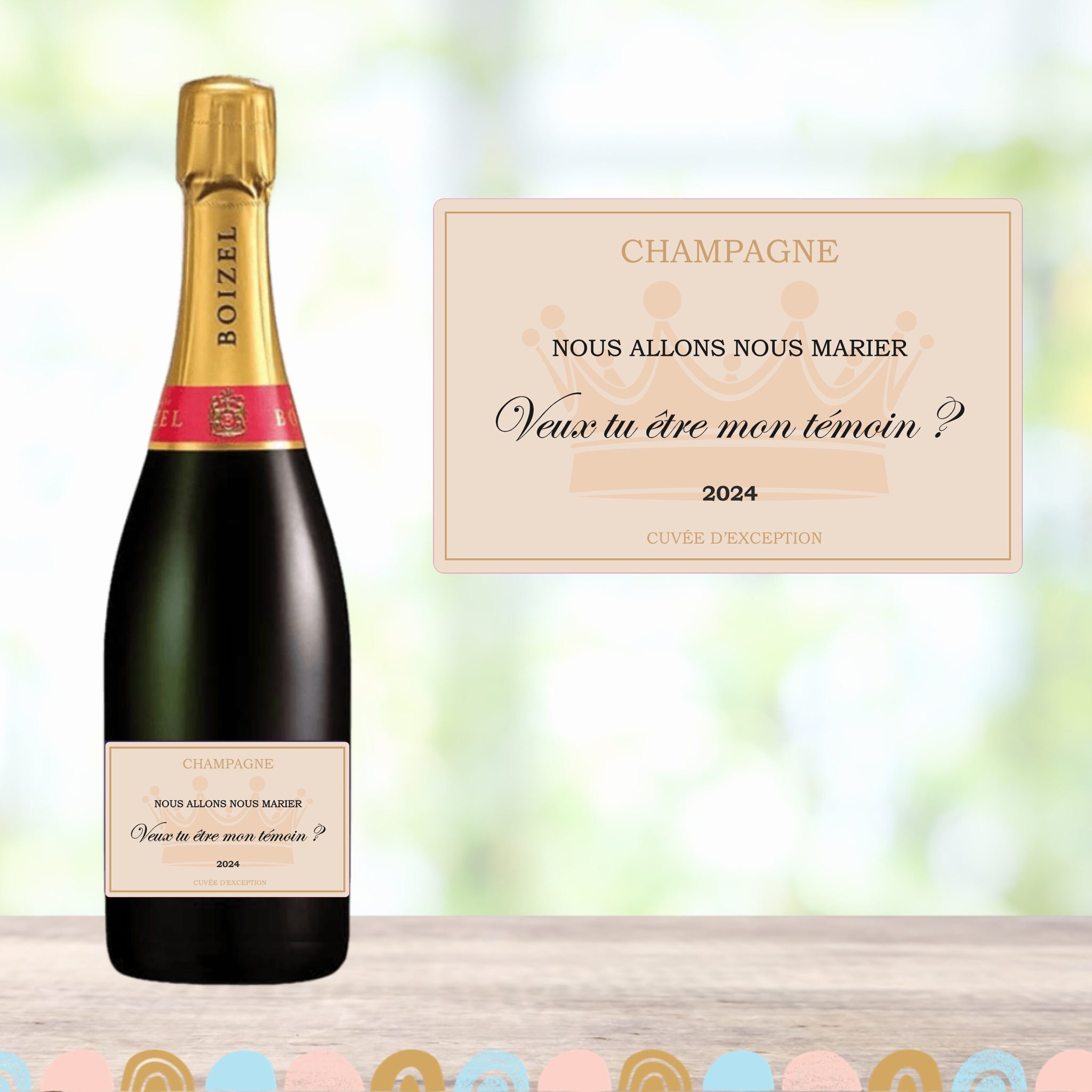 Etiquette de champagne — annonce mariage pas chère