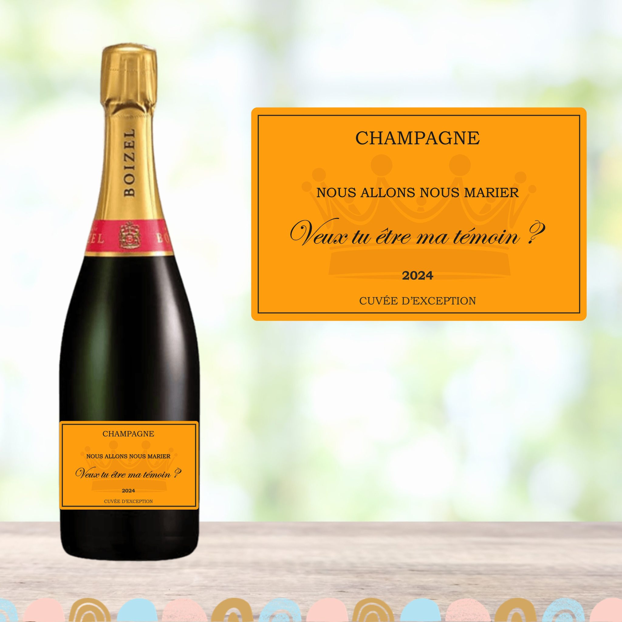 Etiquette de champagne — demande témoin original