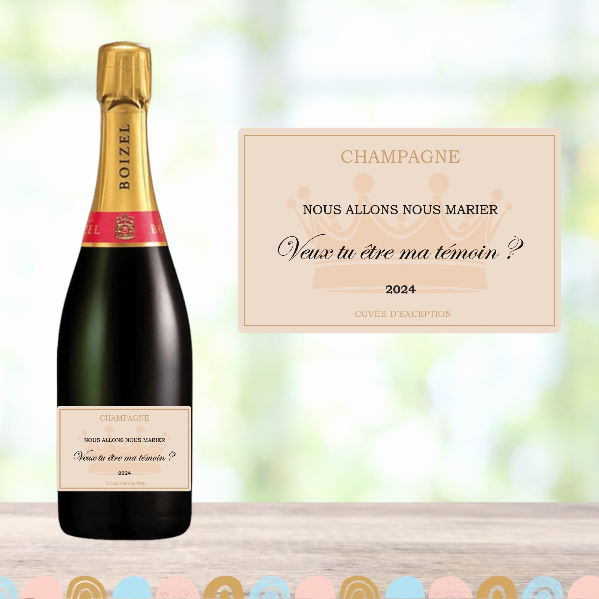 Etiquette de champagne — etiquette annonce mariage