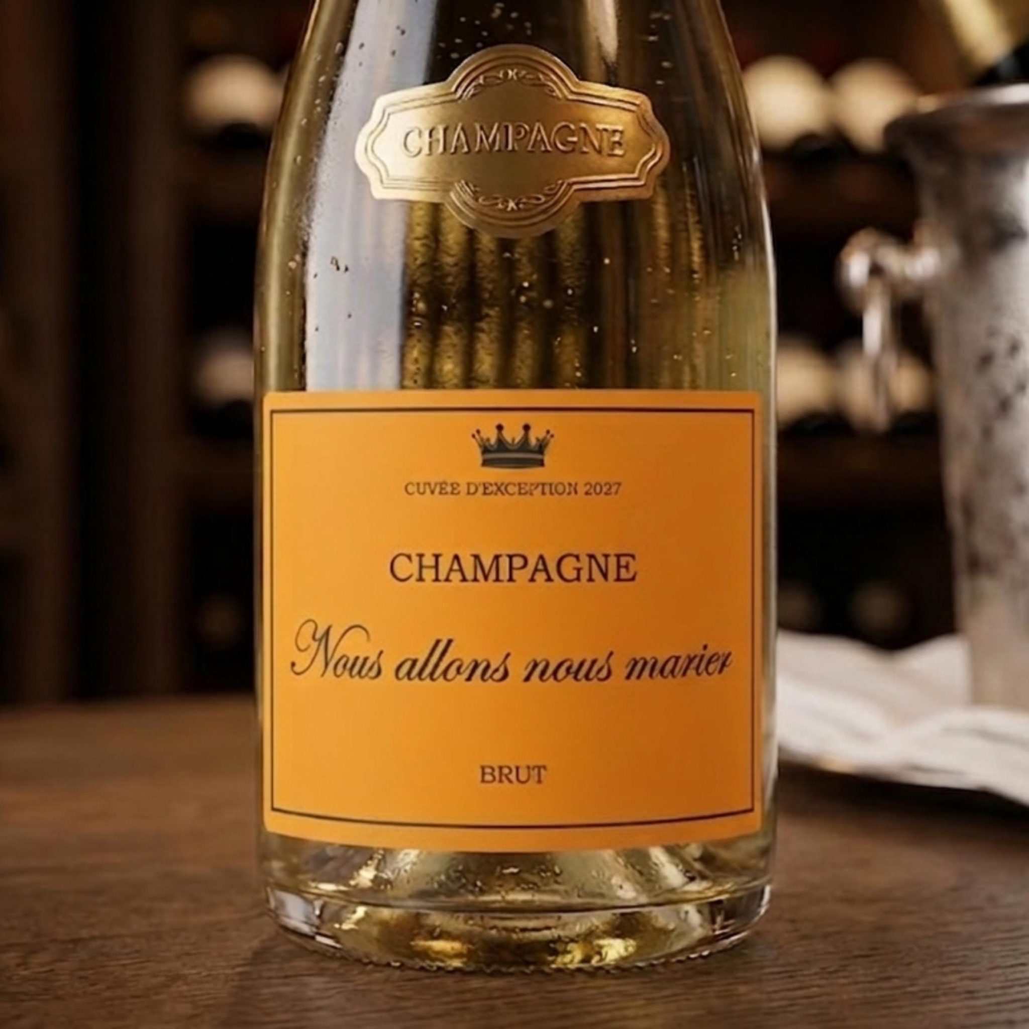 Etiquette de champagne — étiquette bouteille champagne