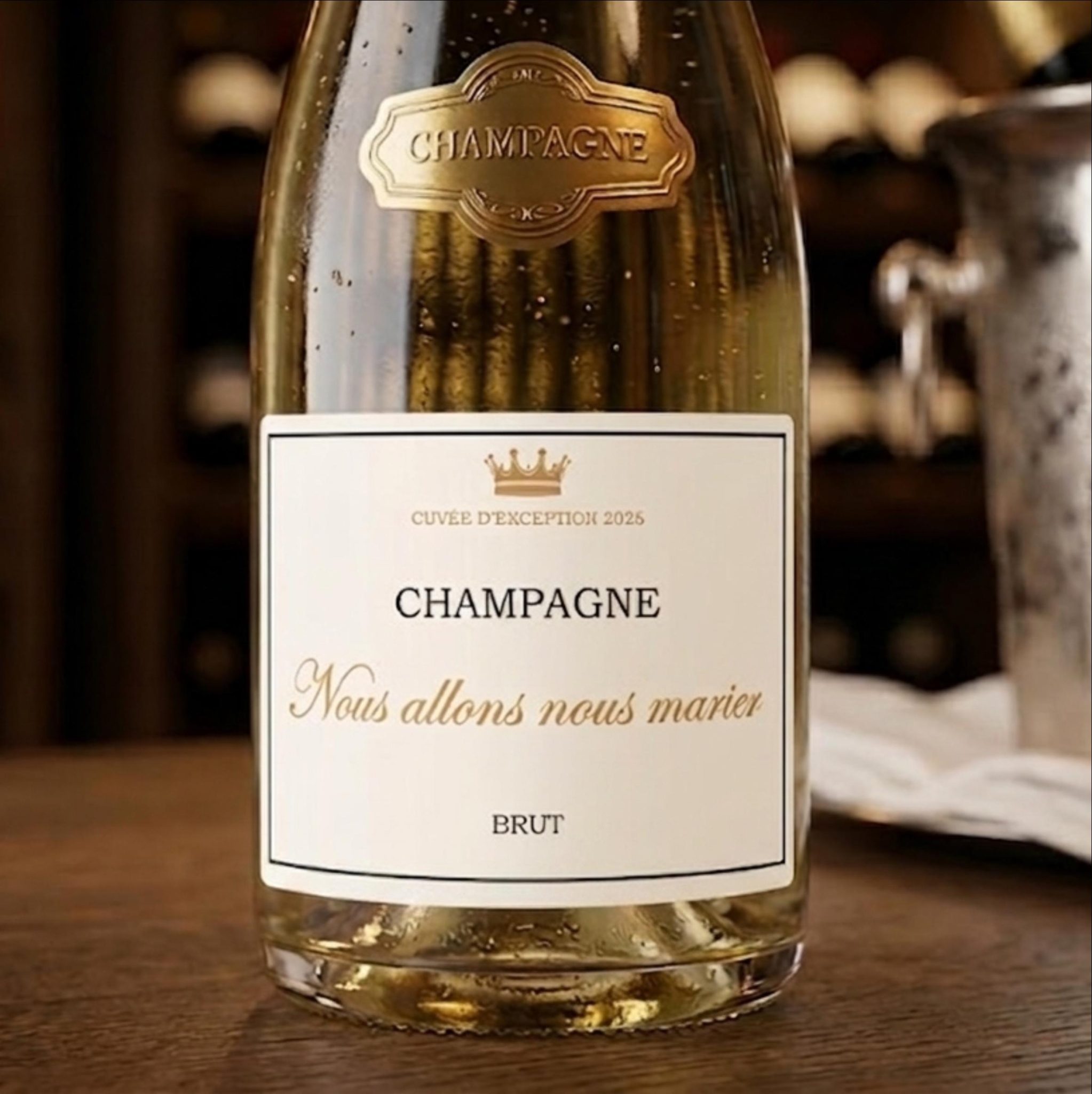 Etiquette de champagne — étiquette champagne mariage