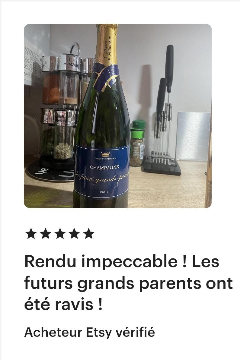 Étiquette de champagne annonce grossesse — annonce originale grossesse