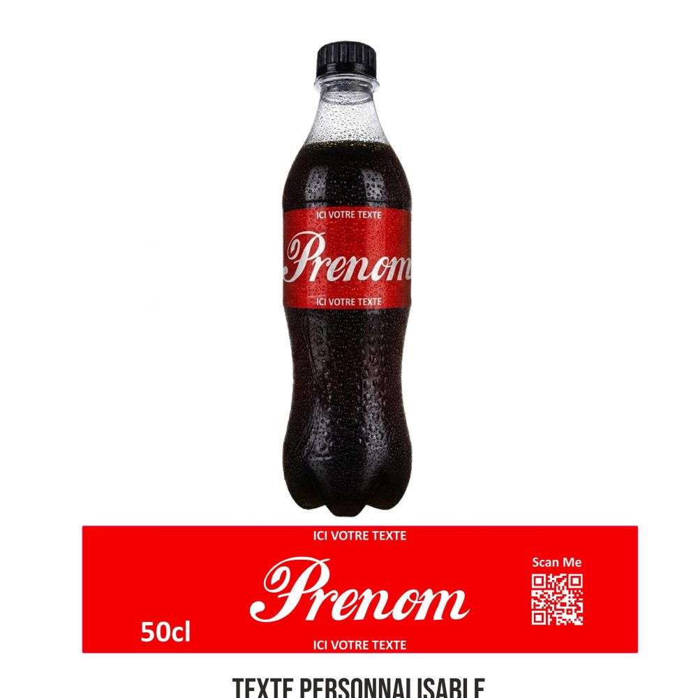 Etiquette pour bouteille Coca pour annonce