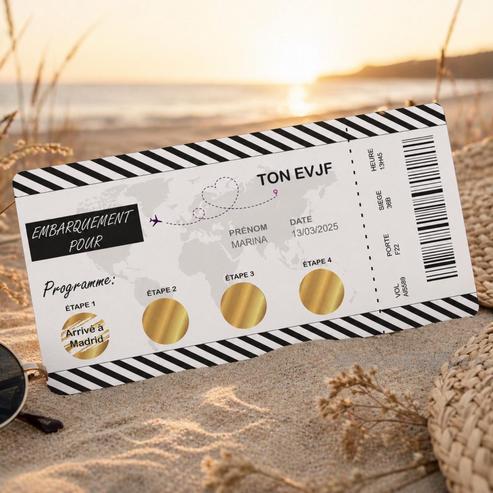 EVJF, Programme evjf à gratter, Carte