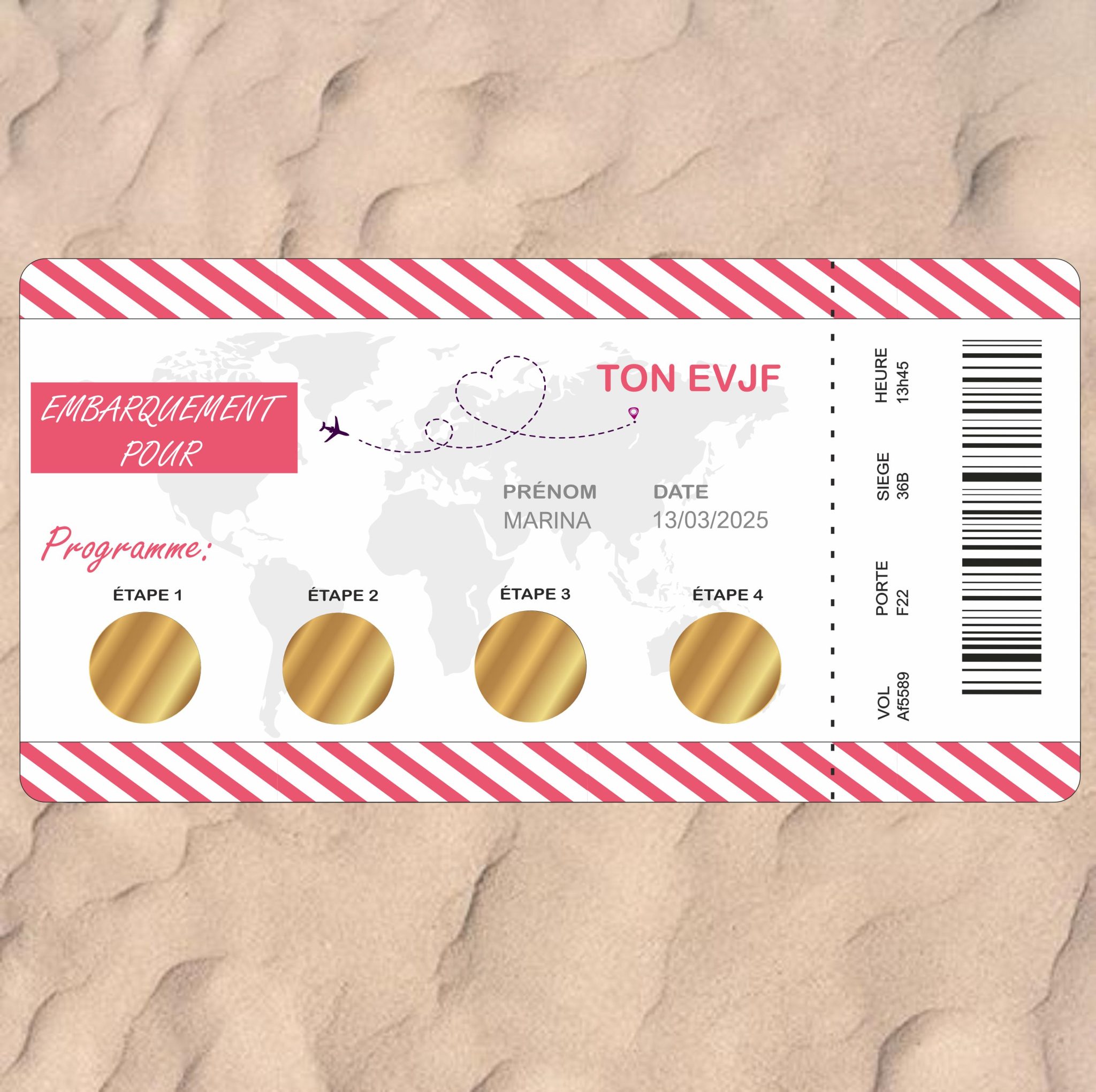 EVJF, Programme evjf à gratter, Carte — carte evg