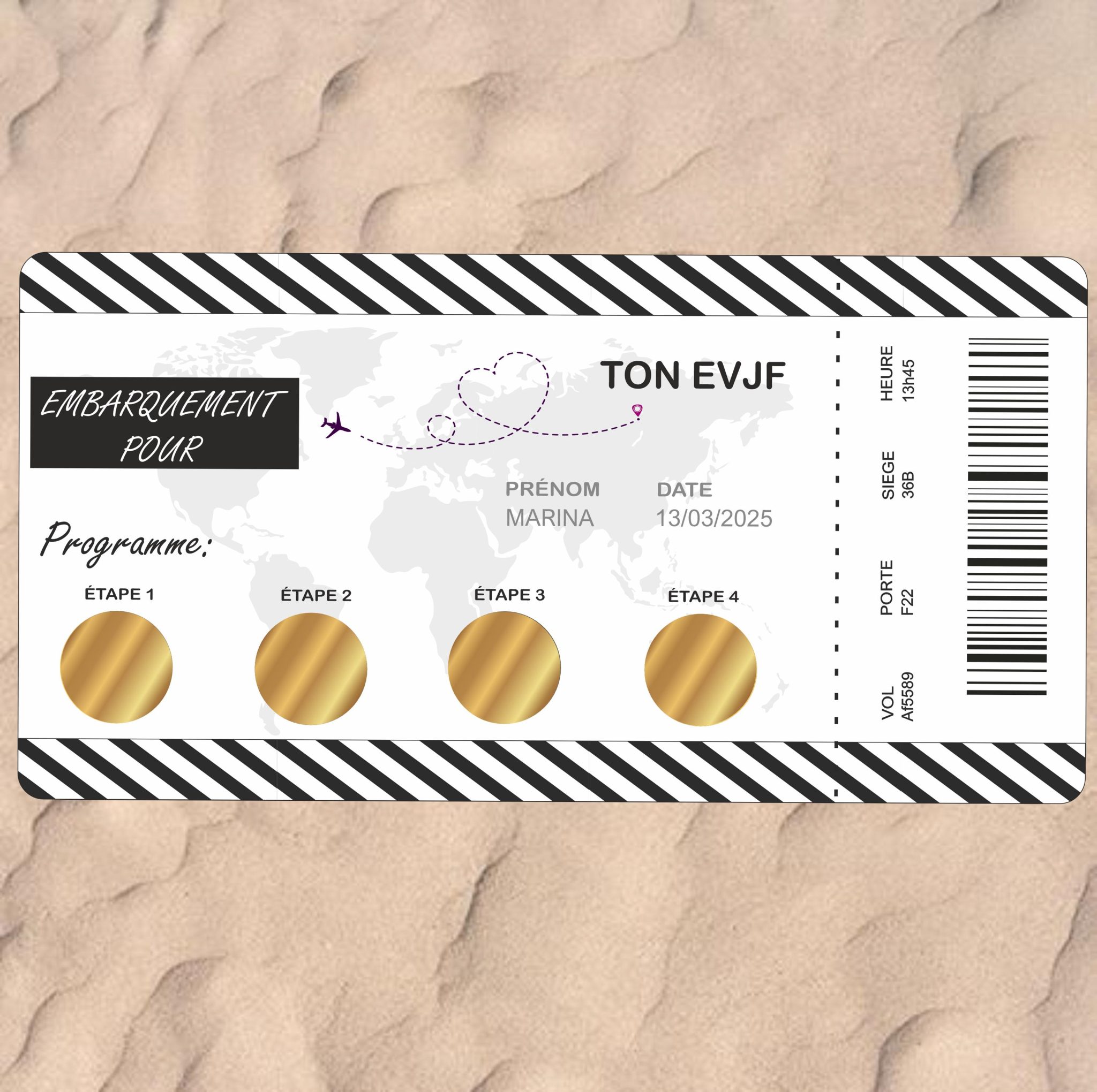 EVJF, Programme evjf à gratter, Carte — carte evjf