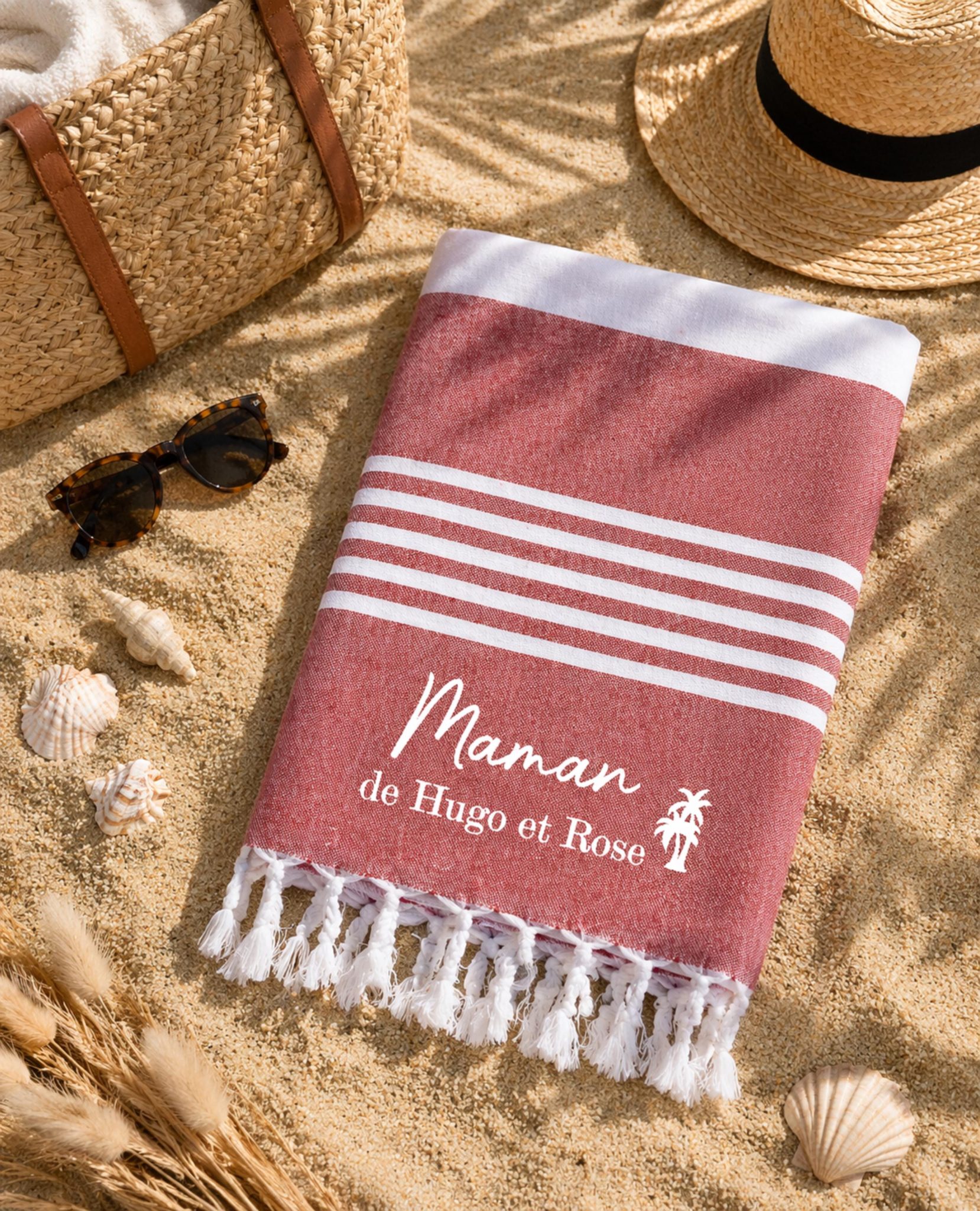 Fouta Maman personnalisée — cadeau de vacances