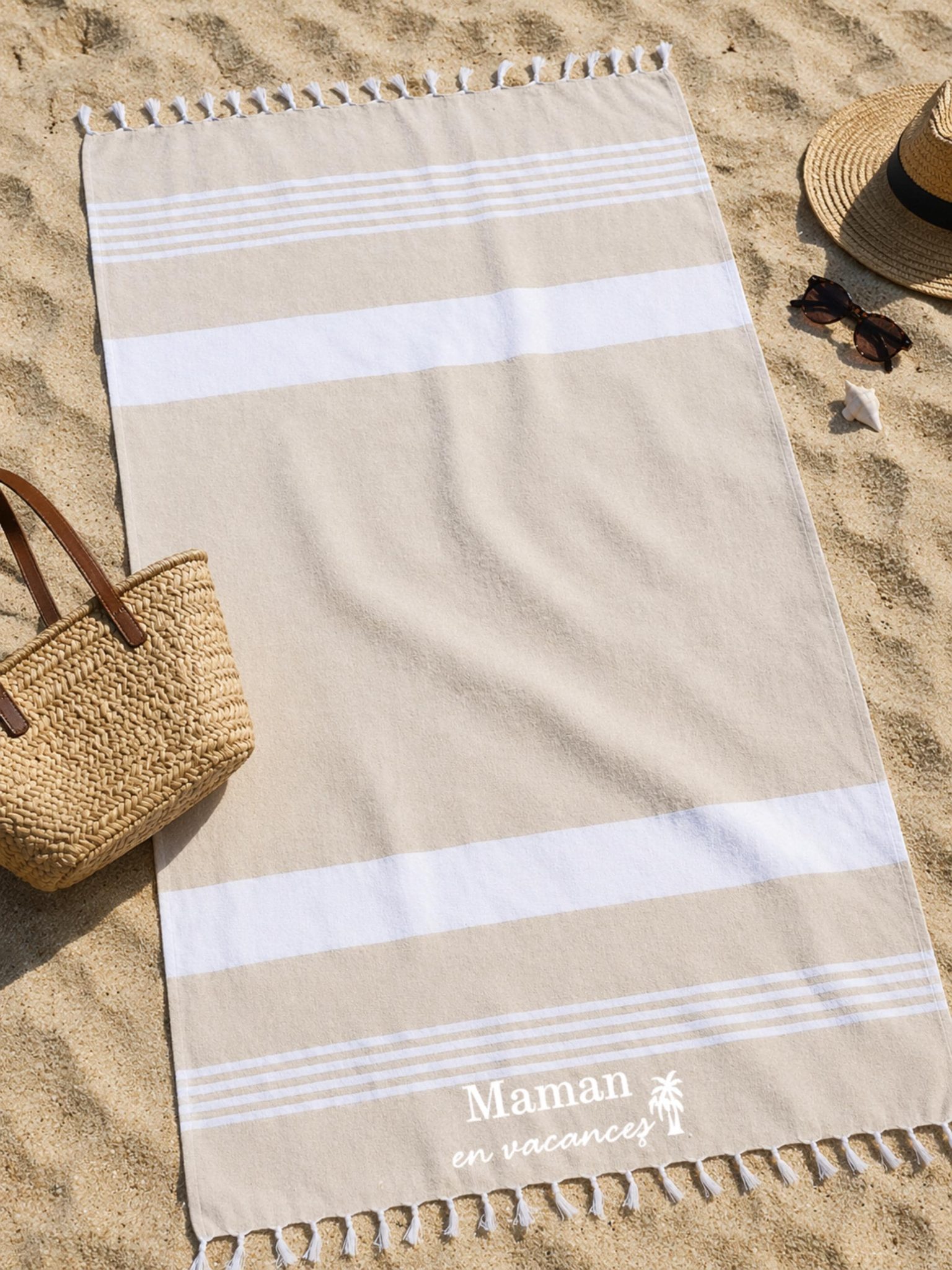 Fouta Maman personnalisée — cadeau maman personnalisé