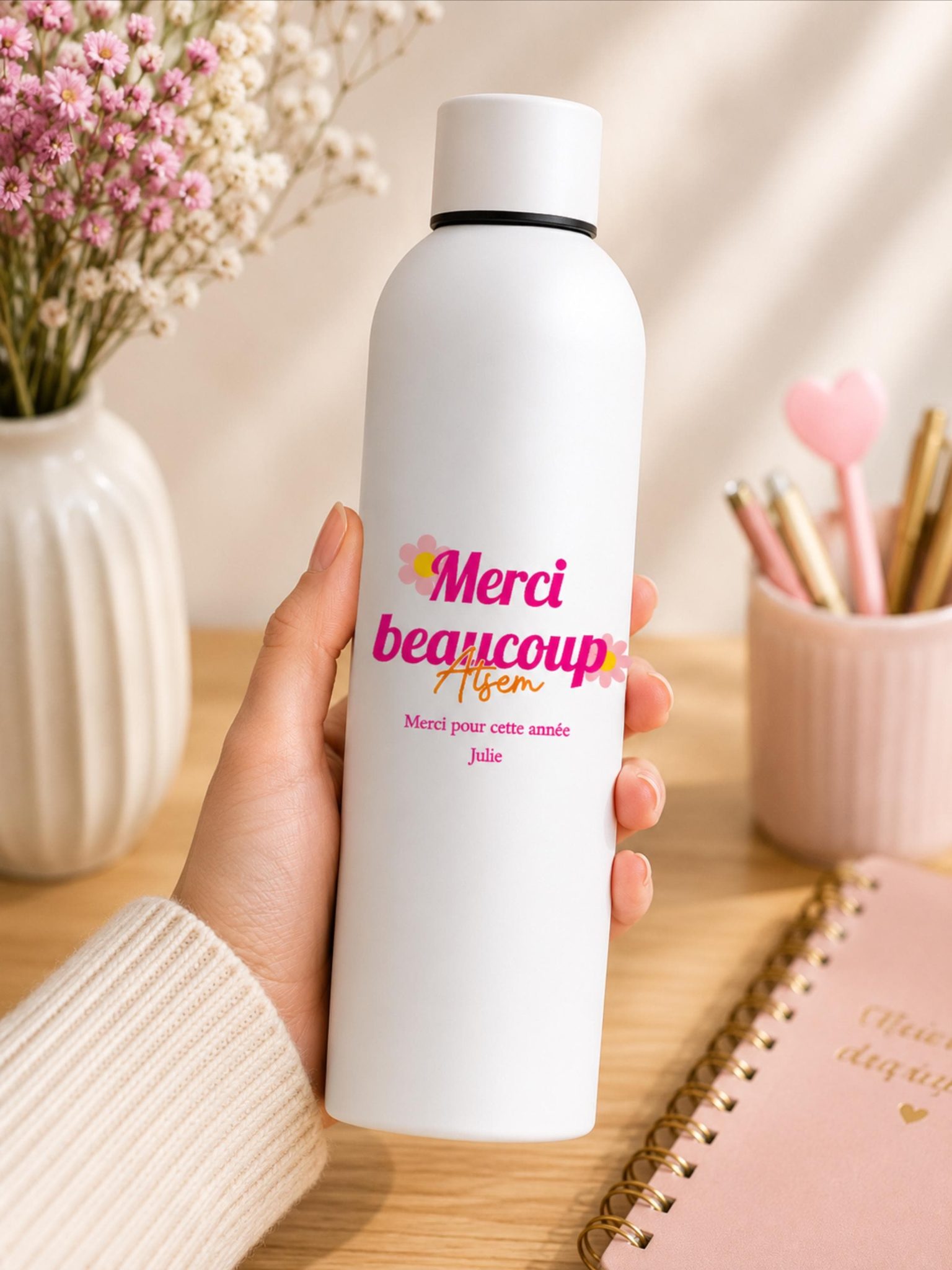 Gourde maîtresse personnalisé — cadeau école maitresse